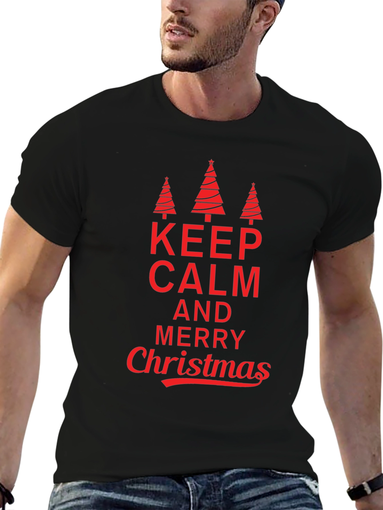 Keep Calm & Merry Christmas Graphic Tee