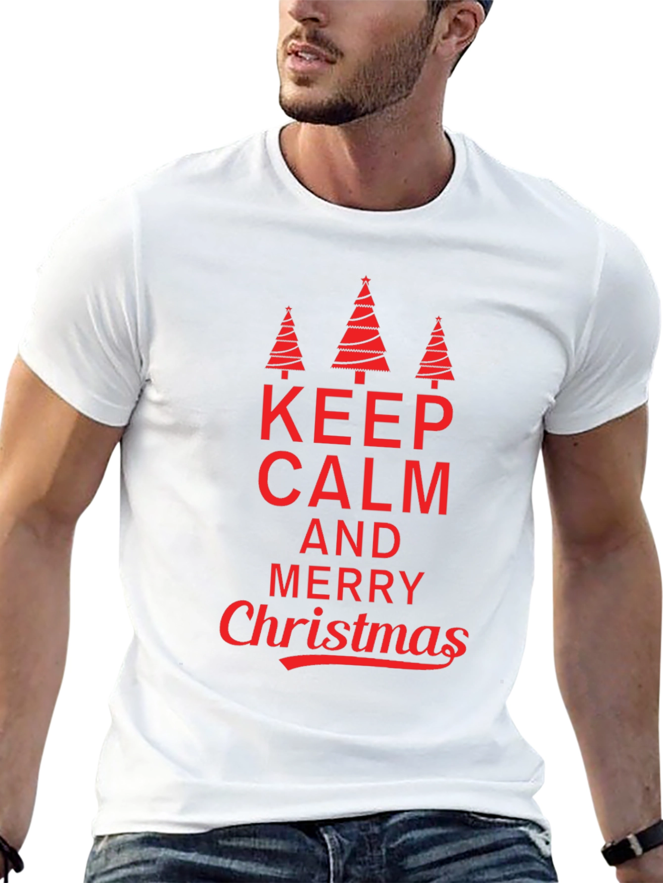 Keep Calm & Merry Christmas Graphic Tee