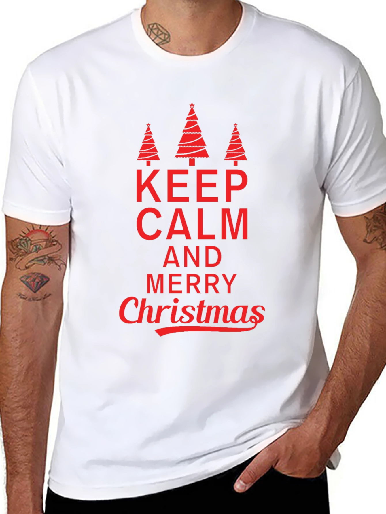 Keep Calm & Merry Christmas Graphic Tee