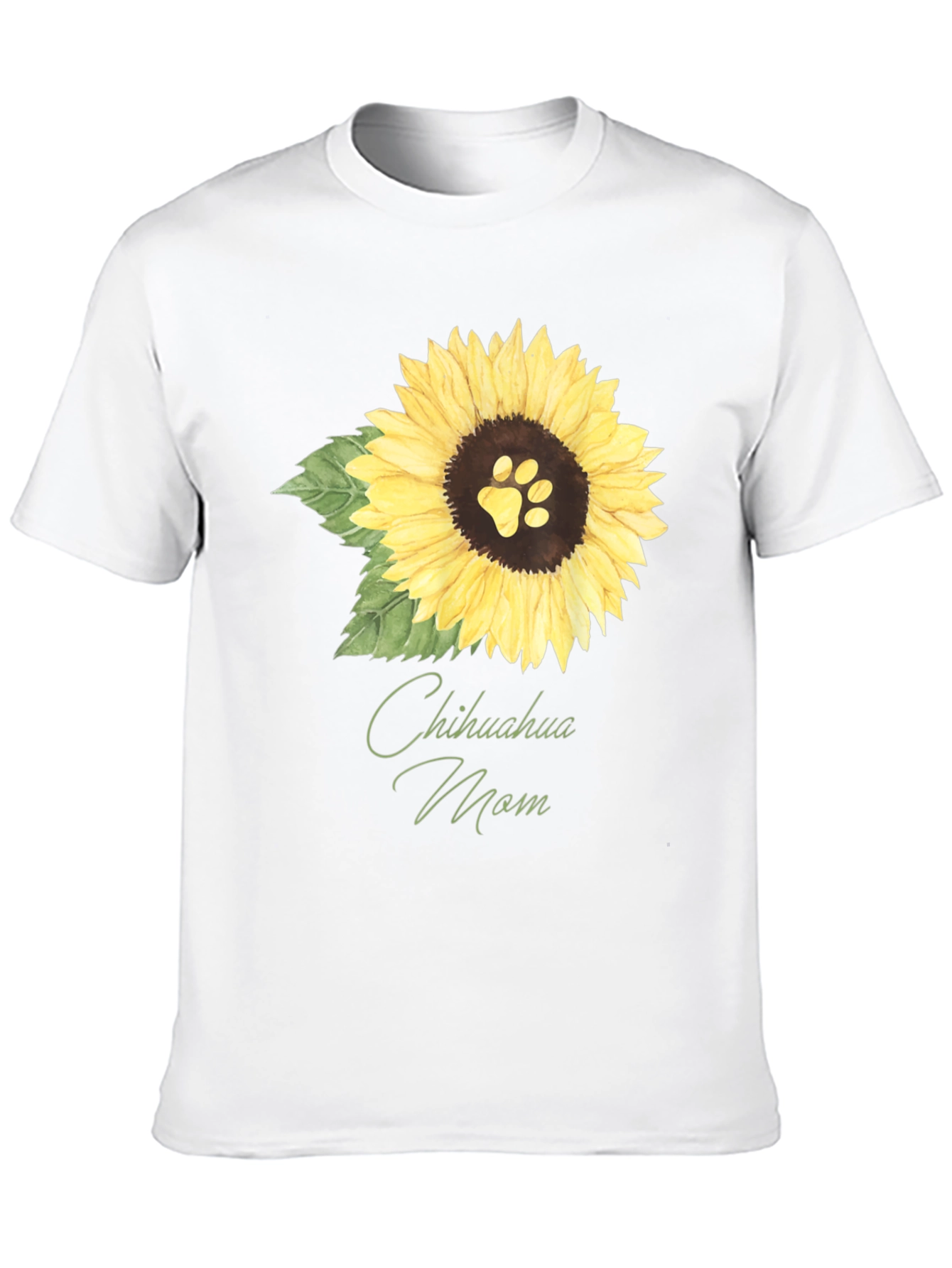 Chihuahua Mom Sunflower Dog Paw T-Shirt