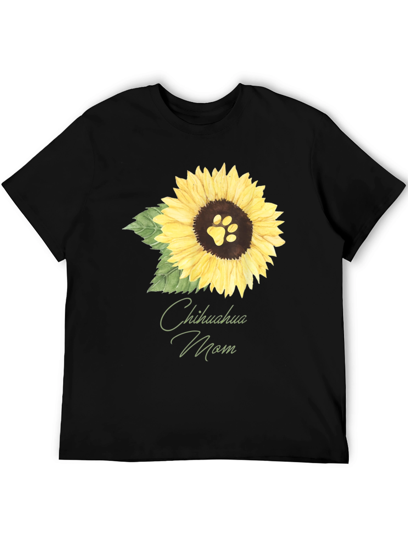 Chihuahua Mom Sunflower Dog Paw T-Shirt
