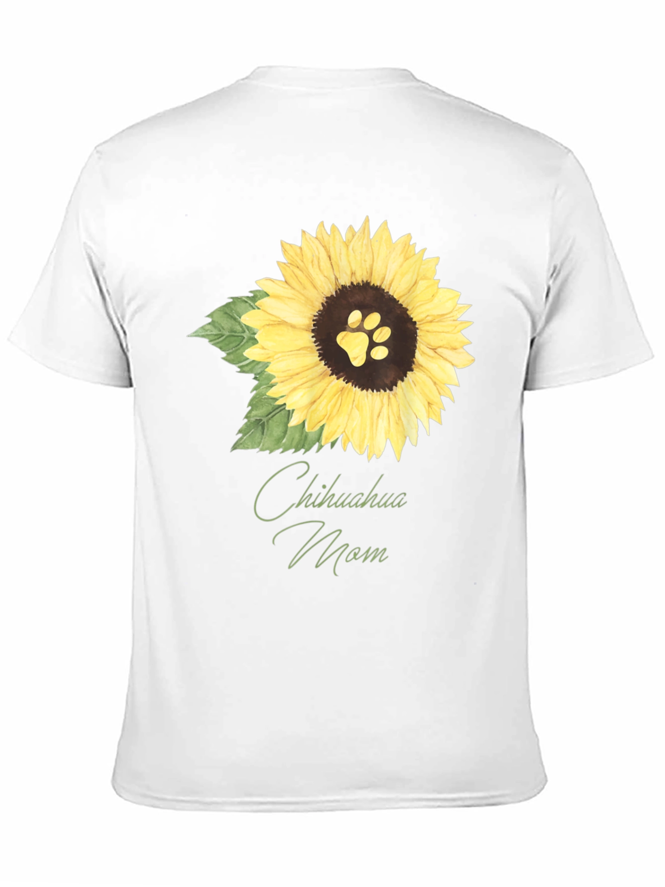 Chihuahua Mom Sunflower Dog Paw T-Shirt