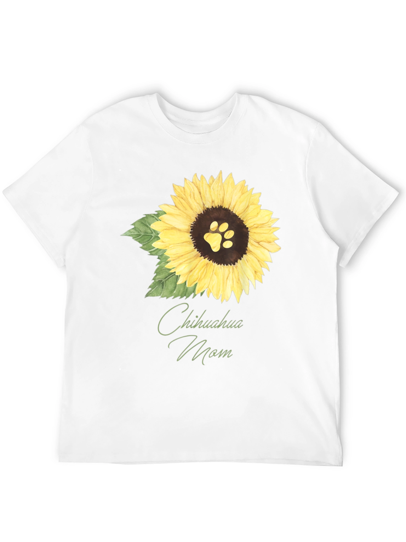 Chihuahua Mom Sunflower Dog Paw T-Shirt