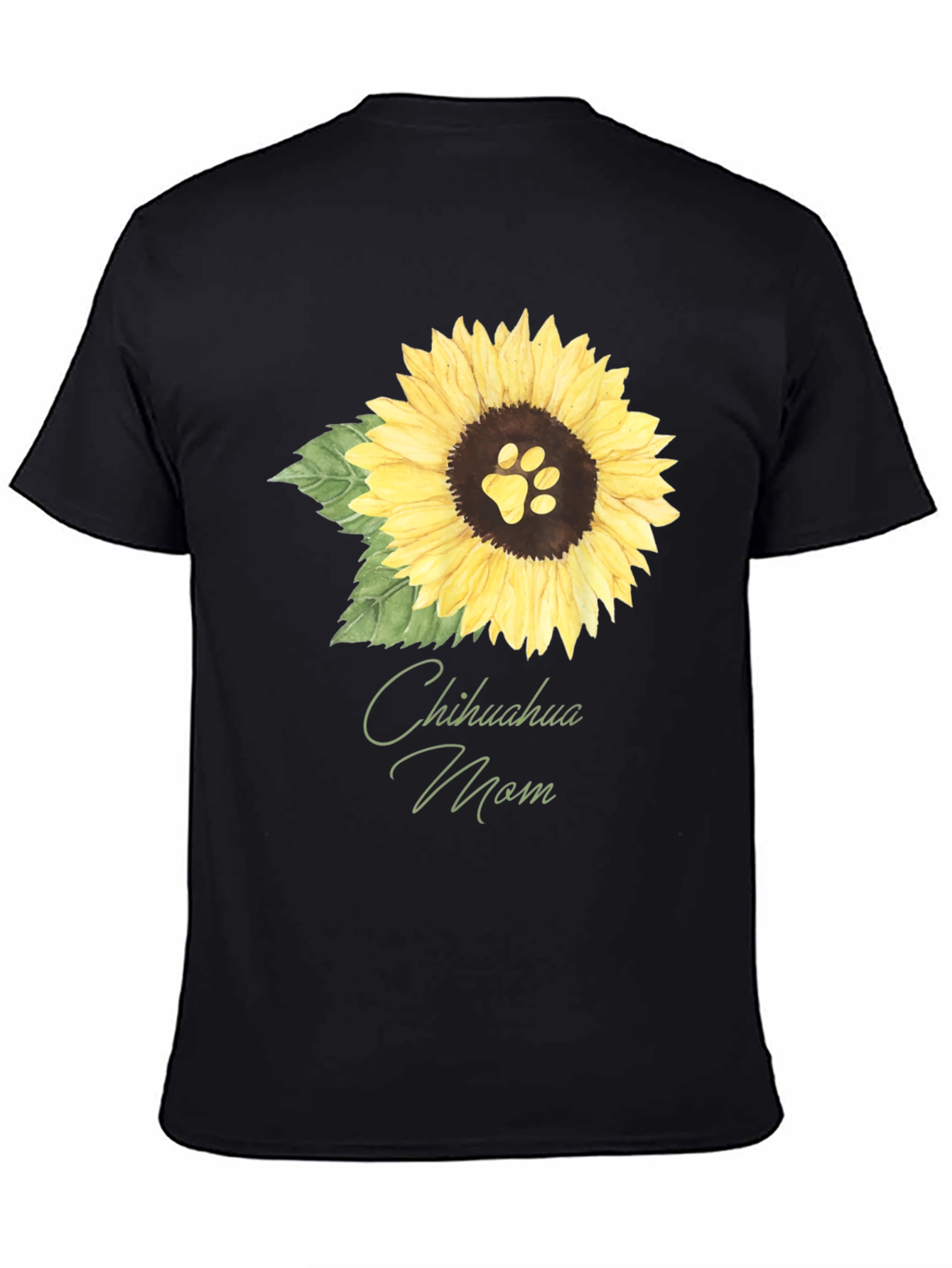 Chihuahua Mom Sunflower Dog Paw T-Shirt