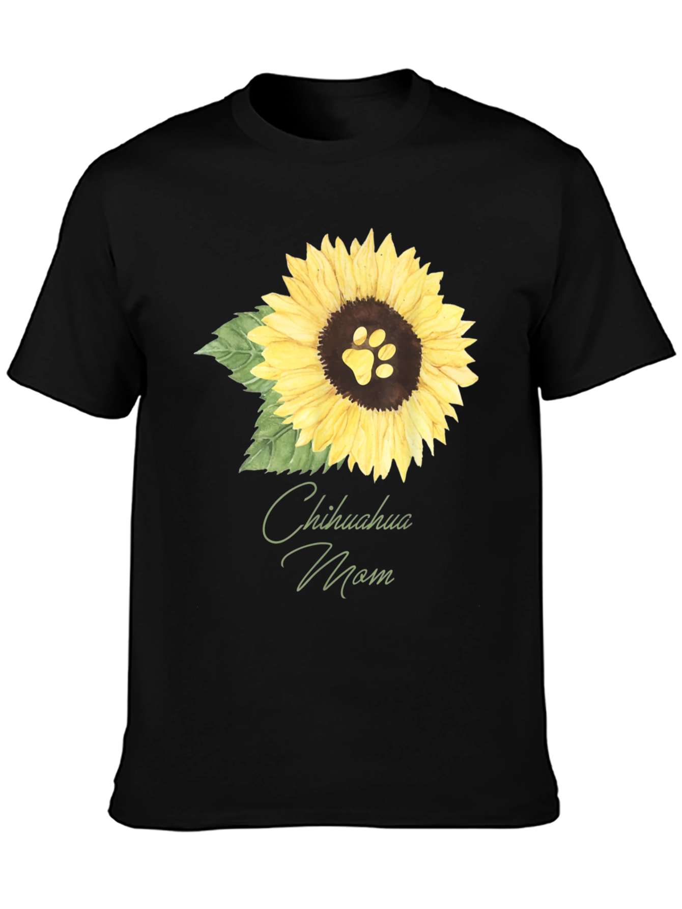 Chihuahua Mom Sunflower Dog Paw T-Shirt