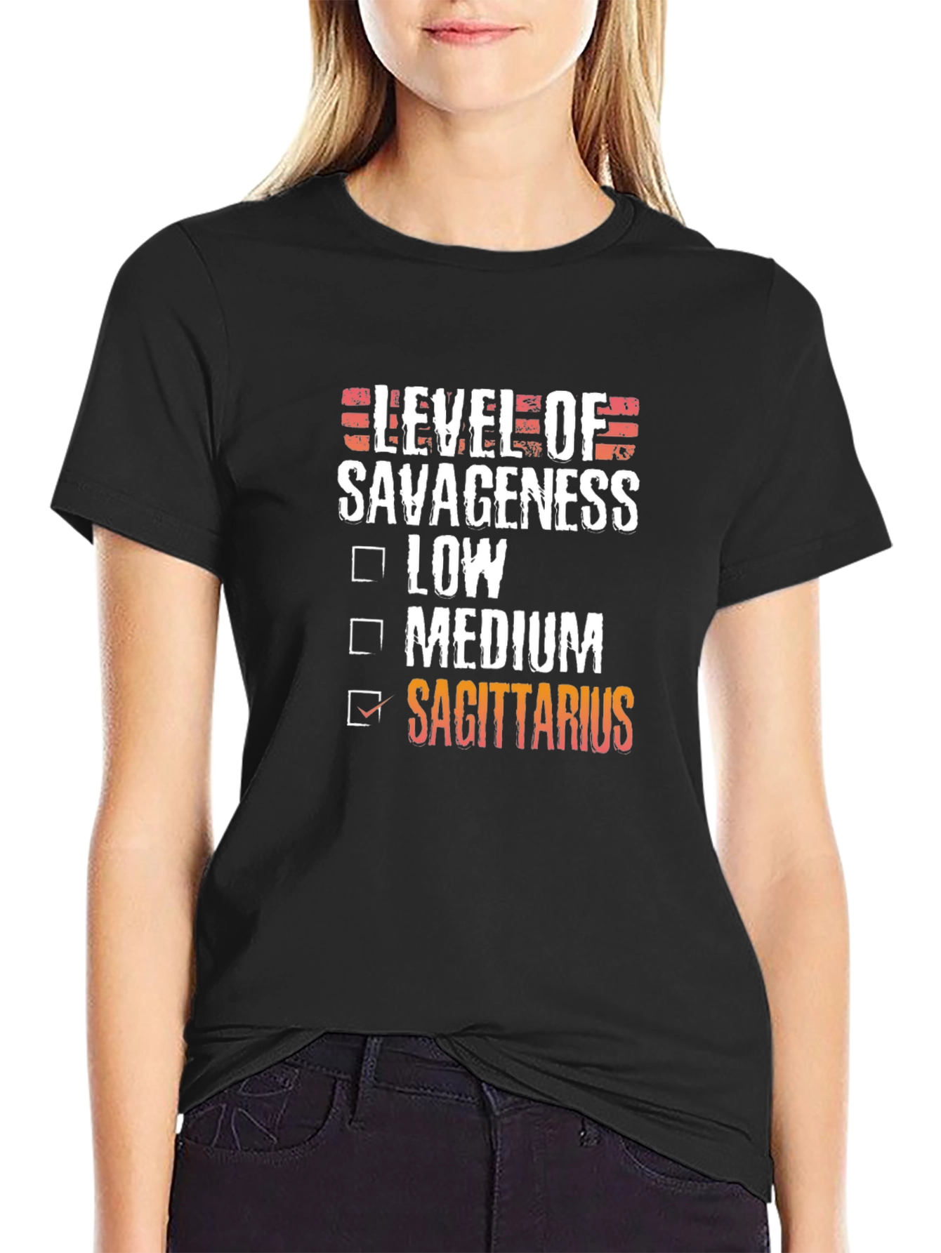 Sagittarius Level of Savageness Zodiac T-Shirt