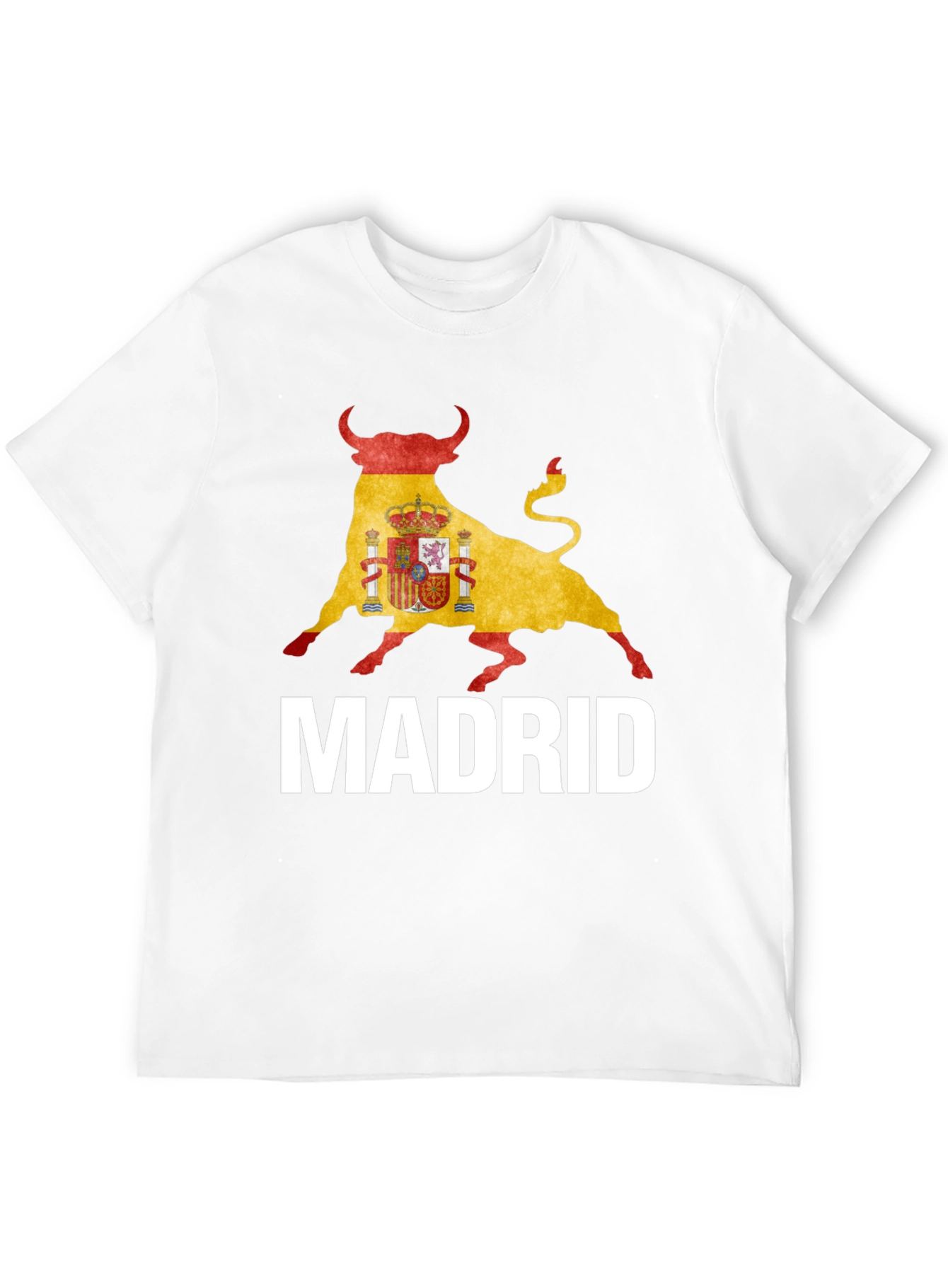 Madrid Spain Bull Flag Graphic T-Shirt