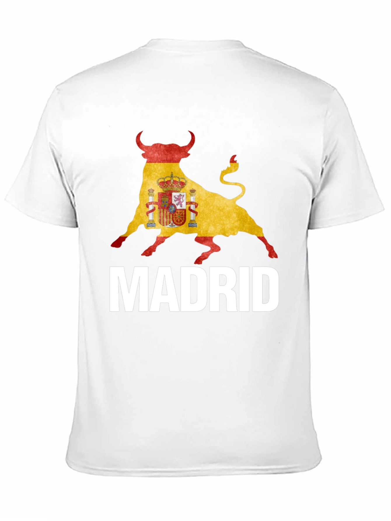 Madrid Spain Bull Flag Graphic T-Shirt
