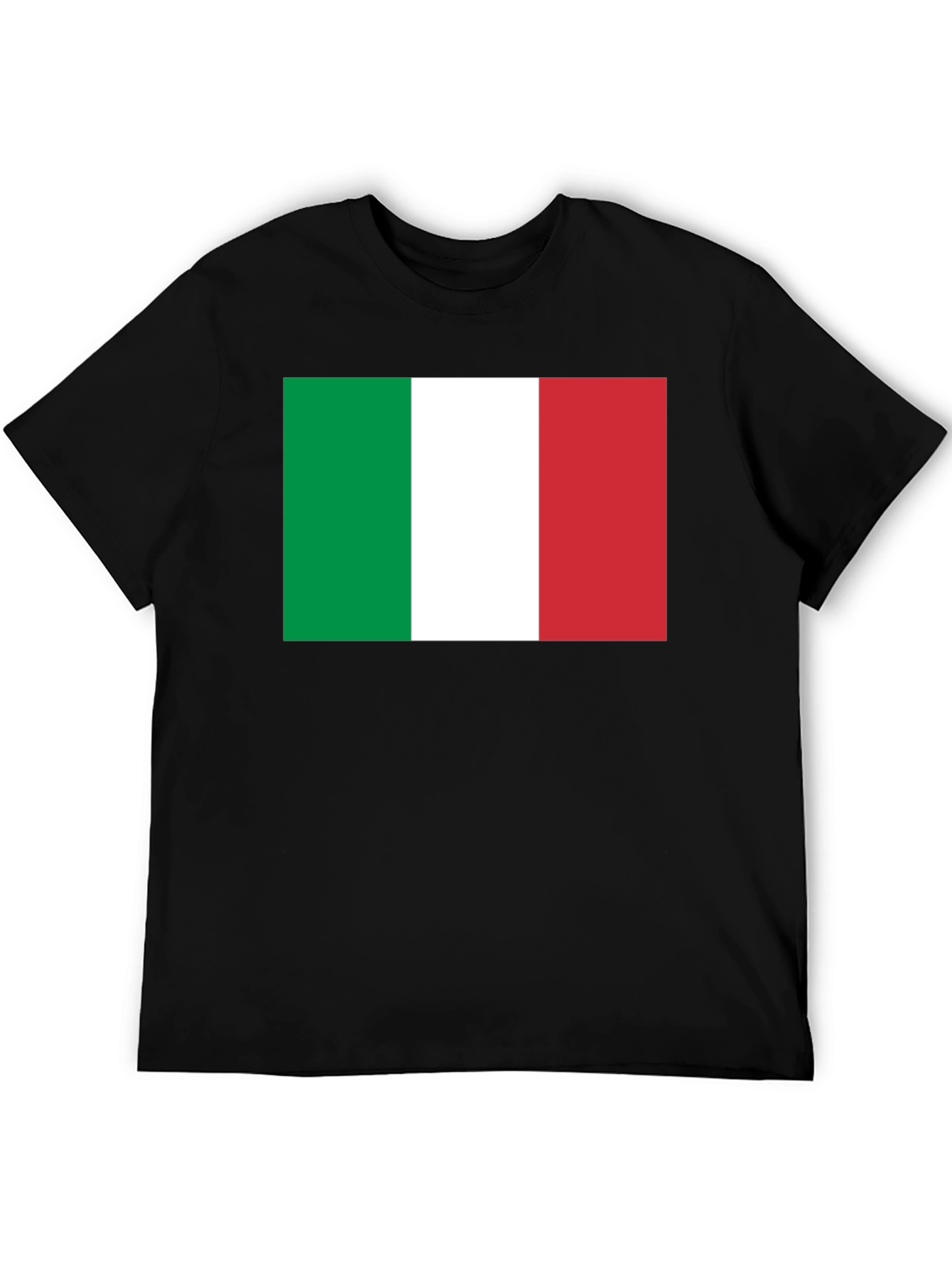Italian Flag T-Shirt - Black Cotton Tee