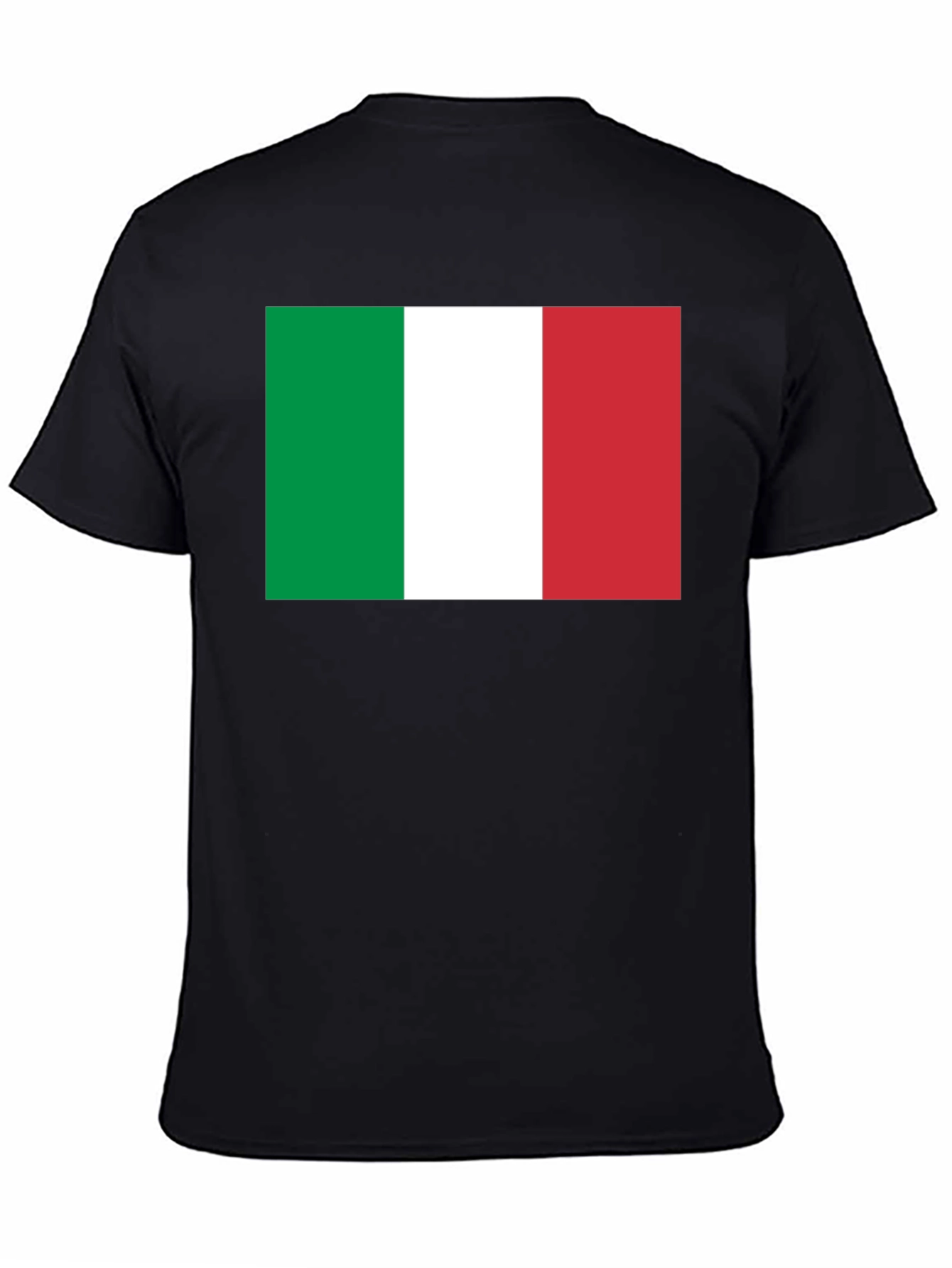 Italian Flag T-Shirt - Black Cotton Tee