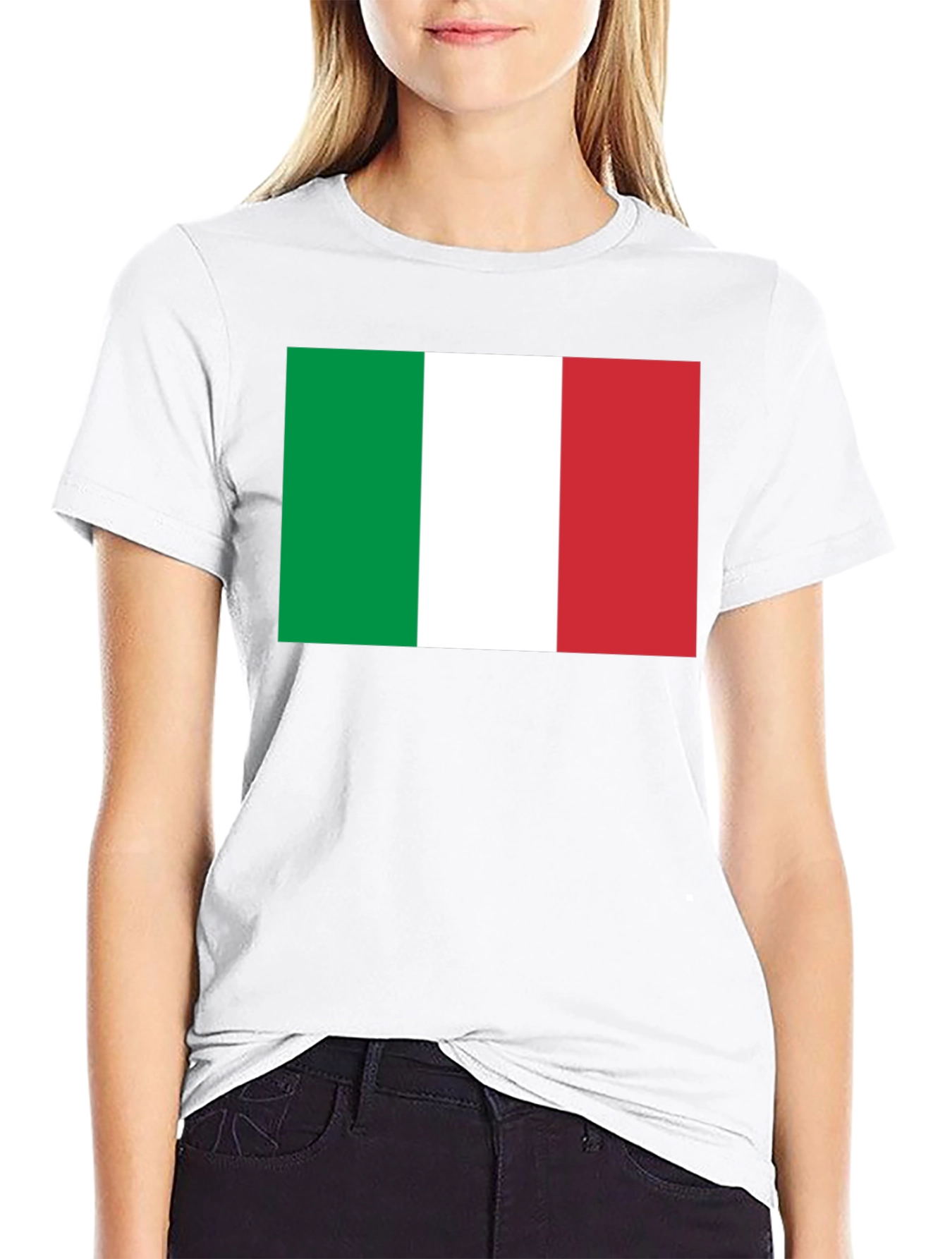Italian Flag T-Shirt - Black Cotton Tee