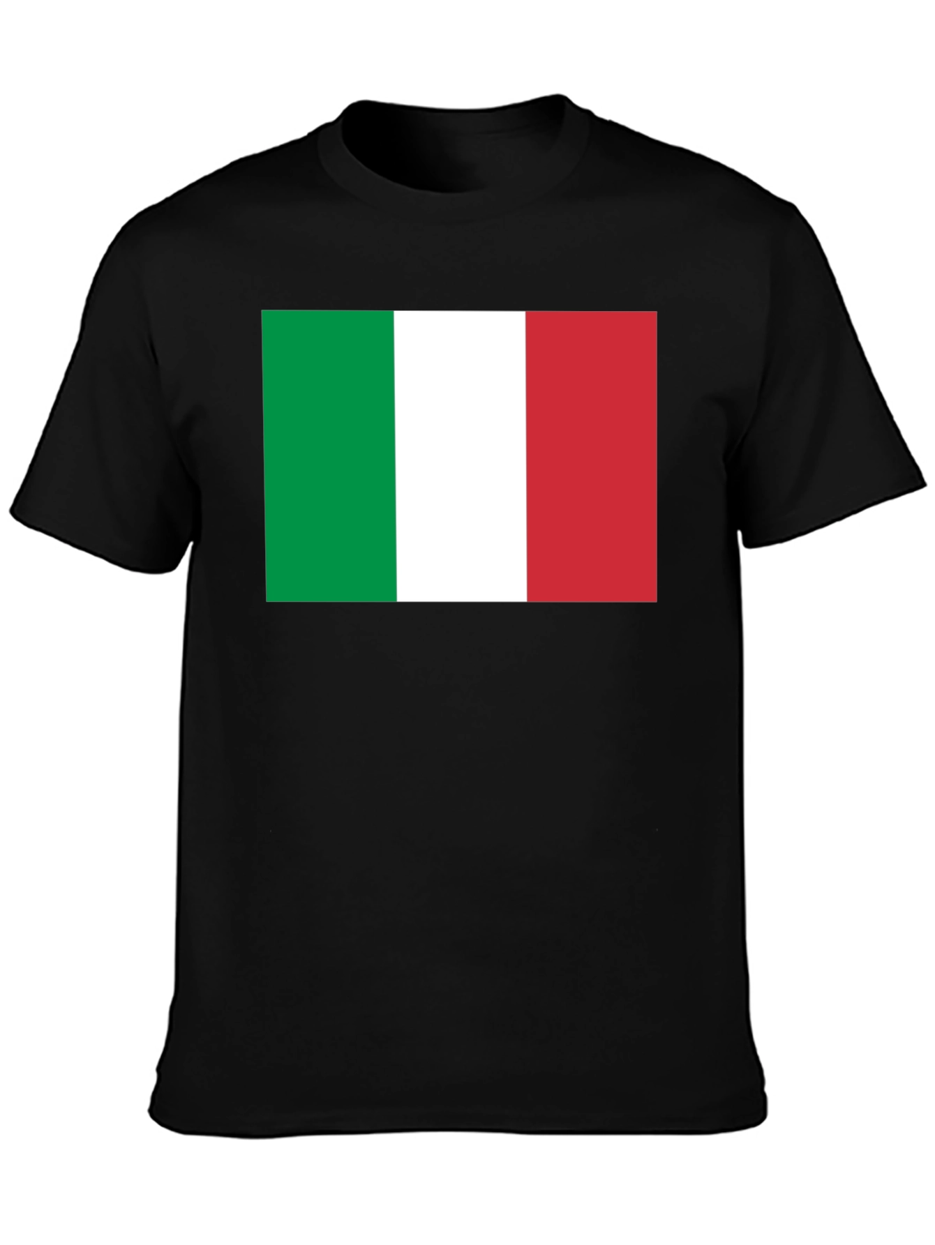 Italian Flag T-Shirt - Black Cotton Tee
