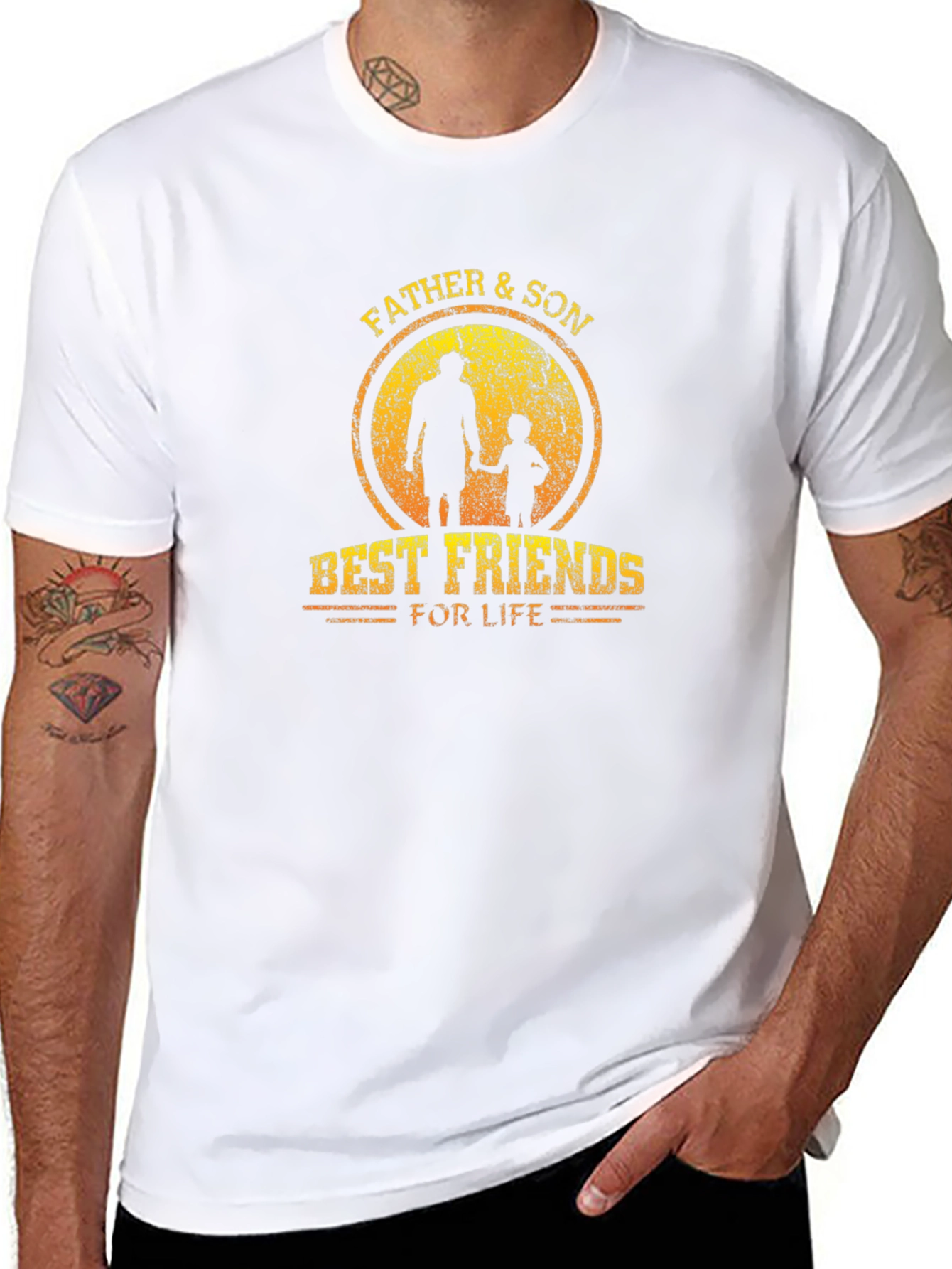 Father & Son Best Friends Black Graphic Tee