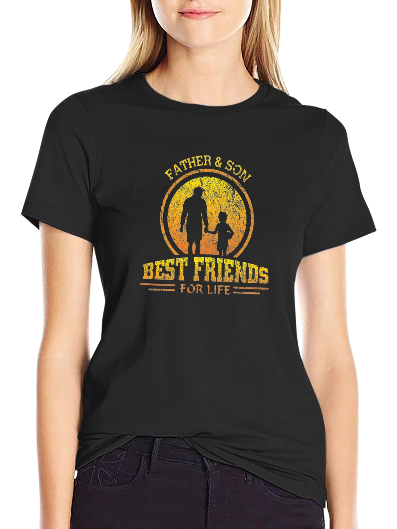 Father & Son Best Friends Black Graphic Tee