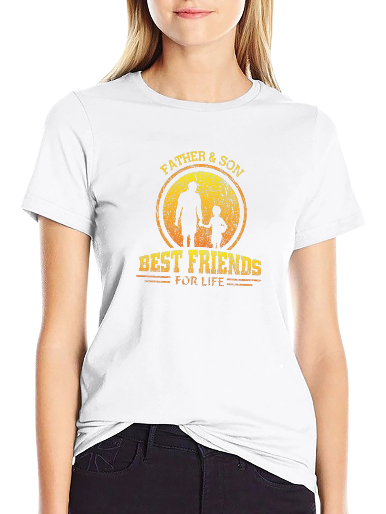Father & Son Best Friends Black Graphic Tee