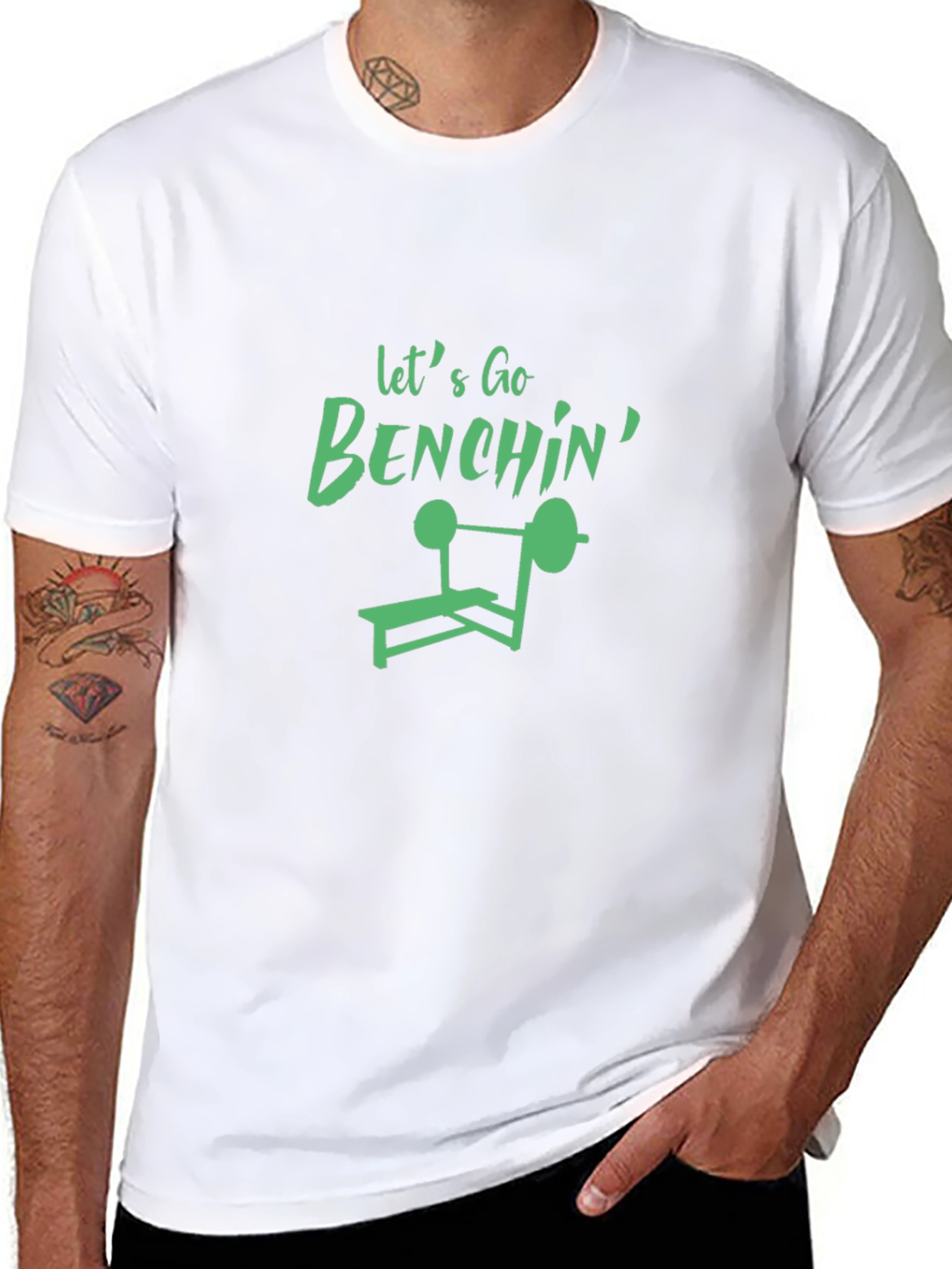 Lets Go Benchin T-Shirt - Gym Workout Tee