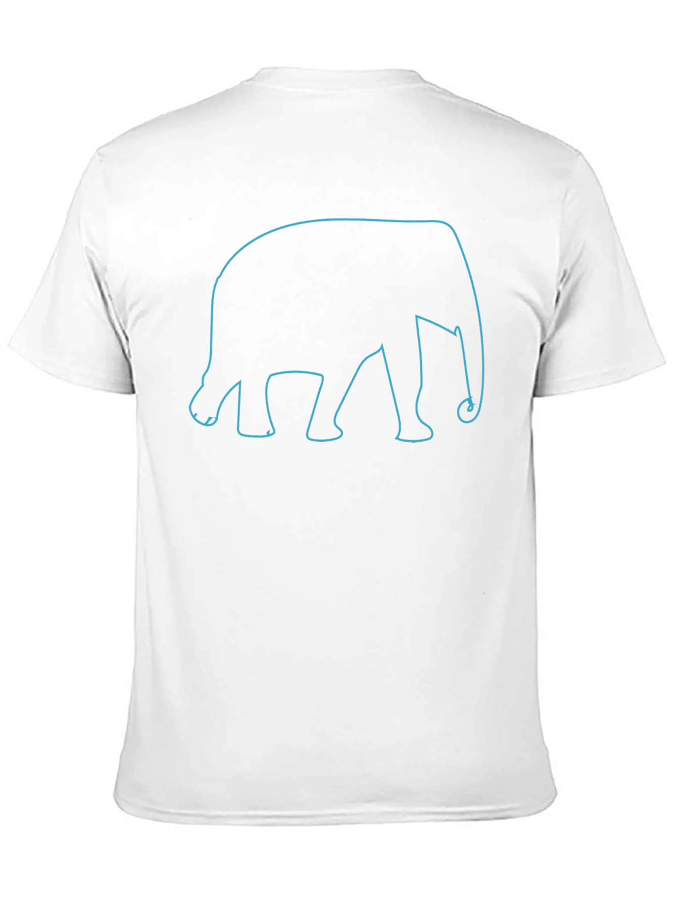 Elephant Outline T-Shirt - Black