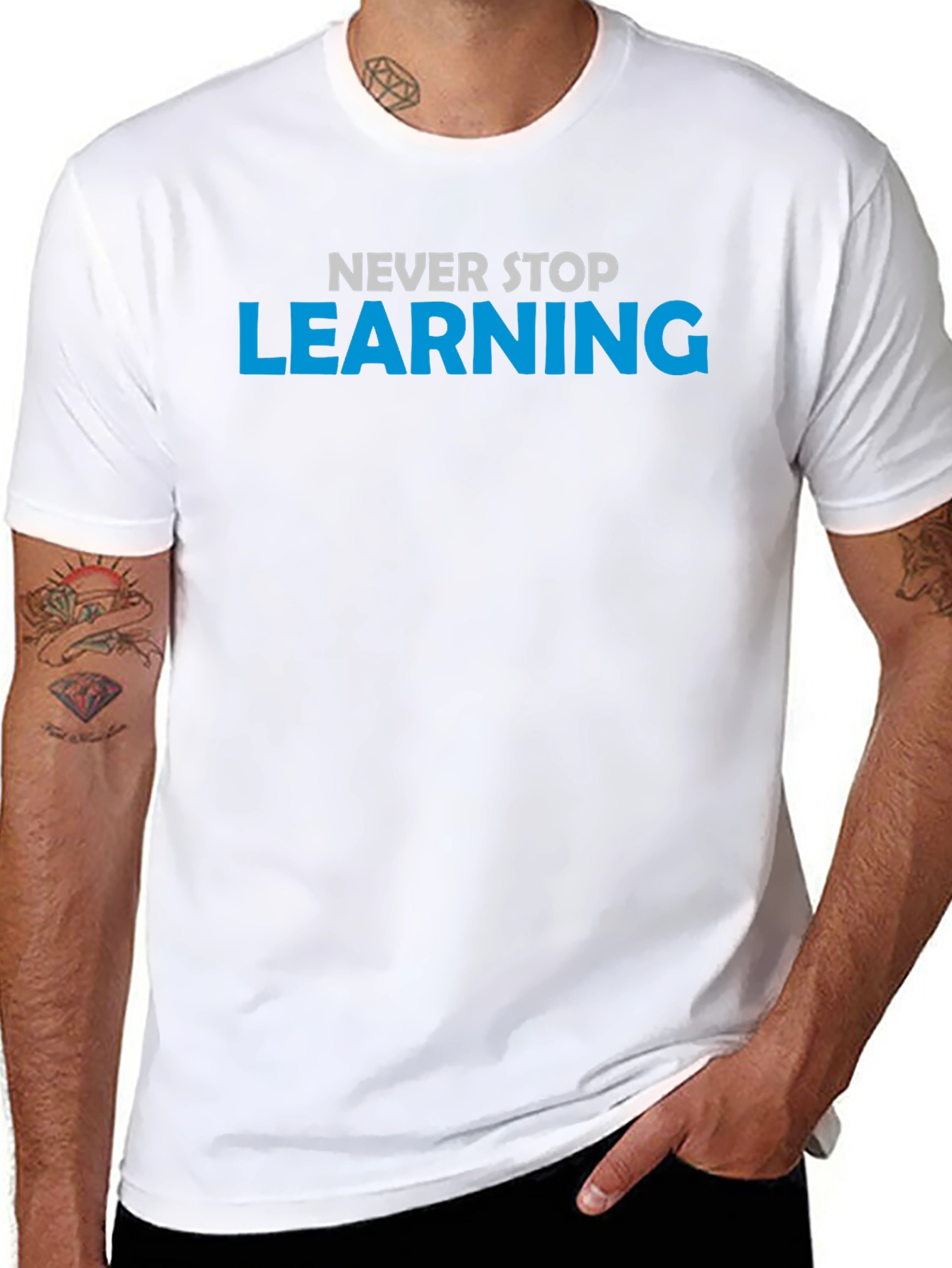 Never Stop Learning Black T-Shirt