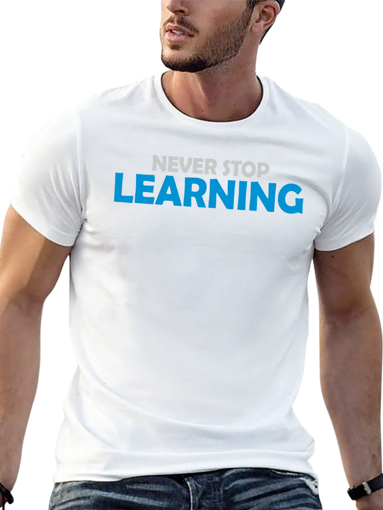 Never Stop Learning Black T-Shirt