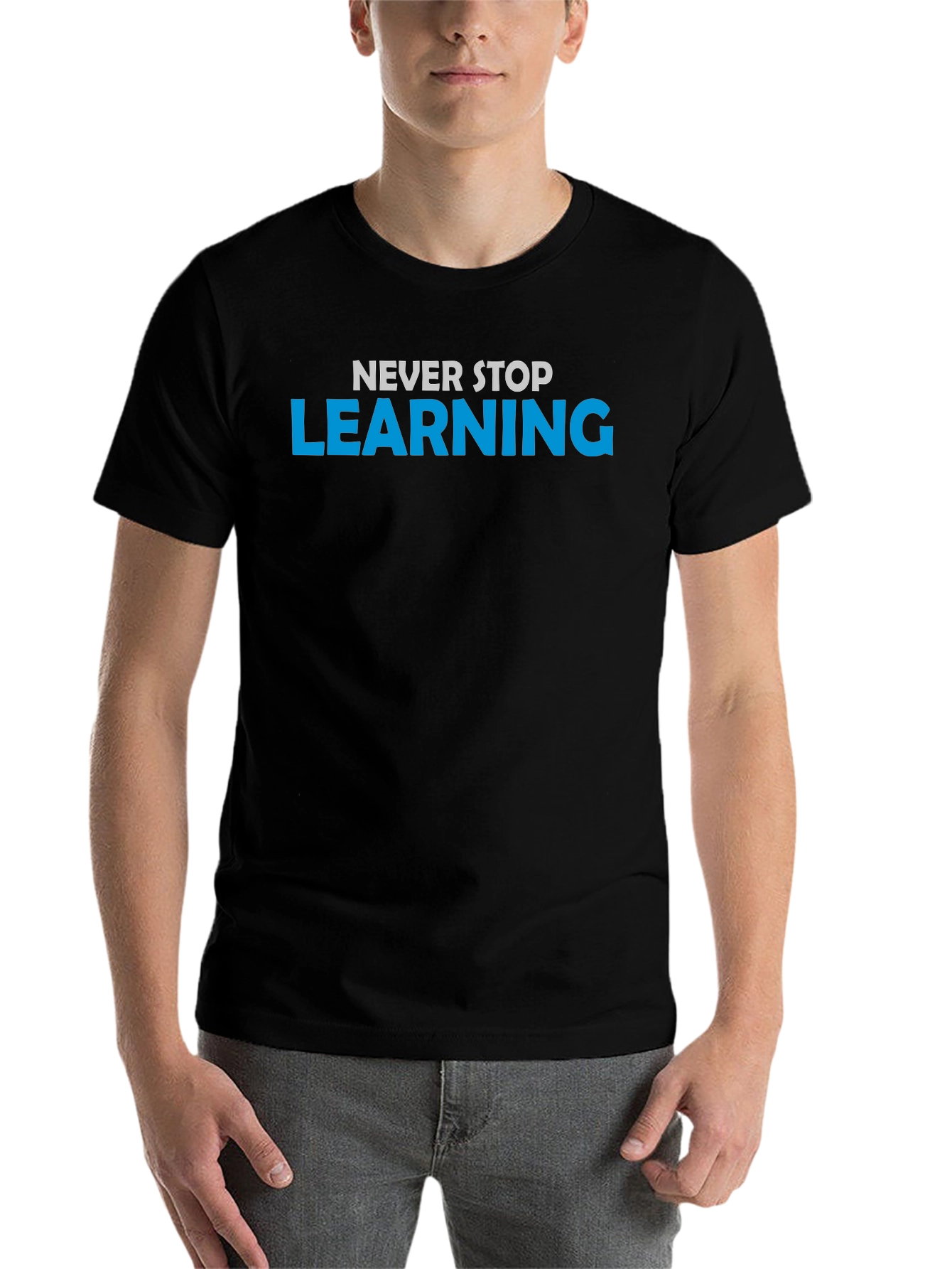 Never Stop Learning Black T-Shirt