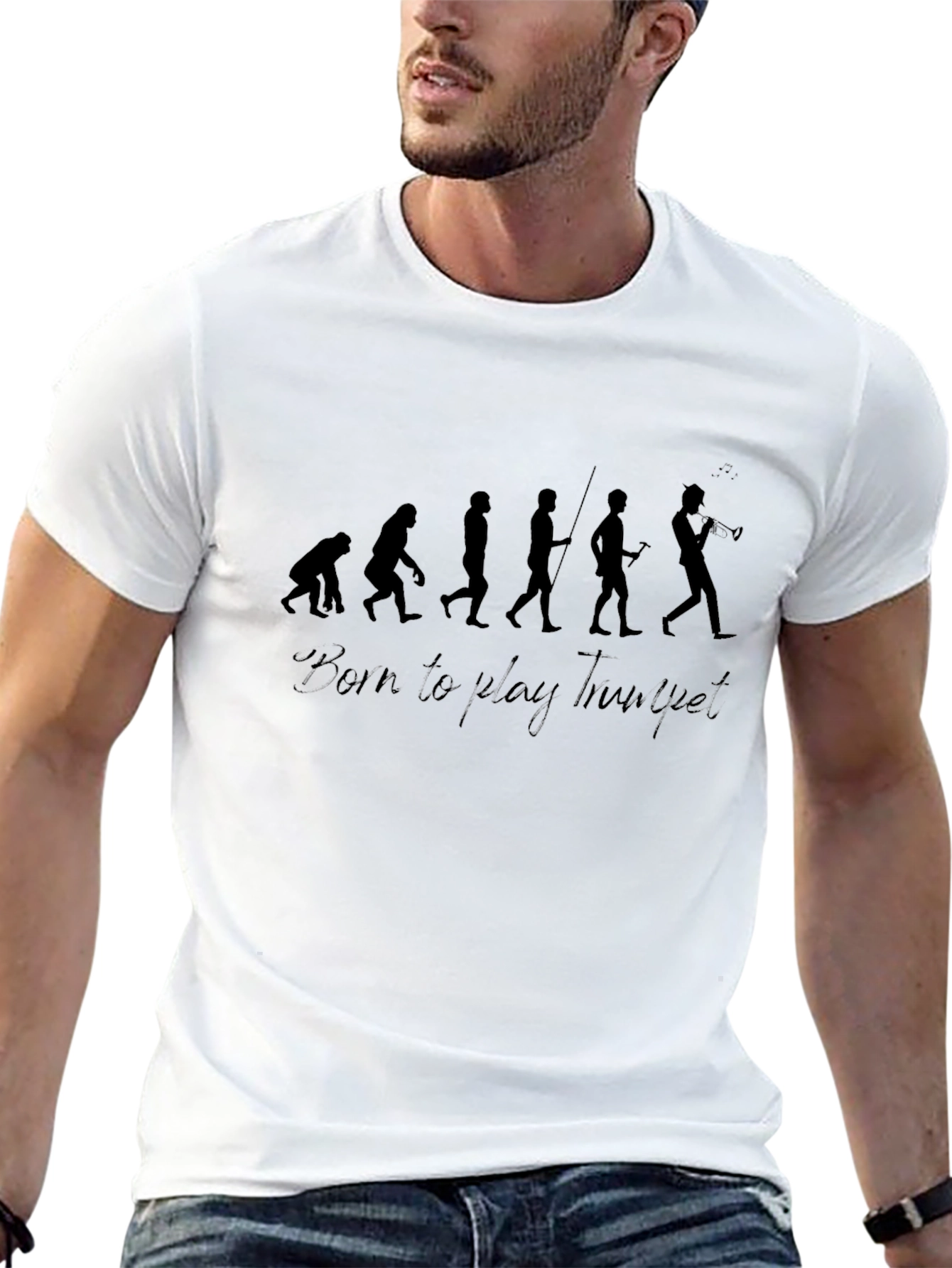 Evolution of Trumpet Player T-Shirt - Black