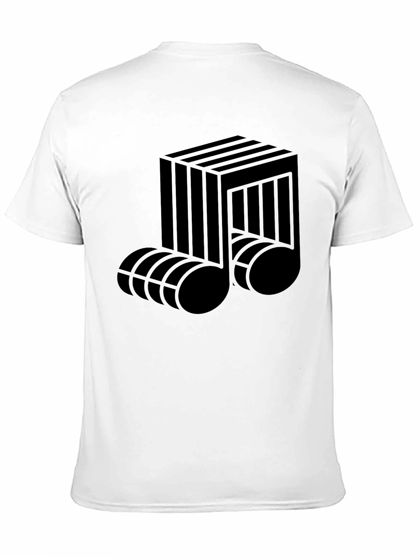 Abstract Musical Note Graphic Tee - Black