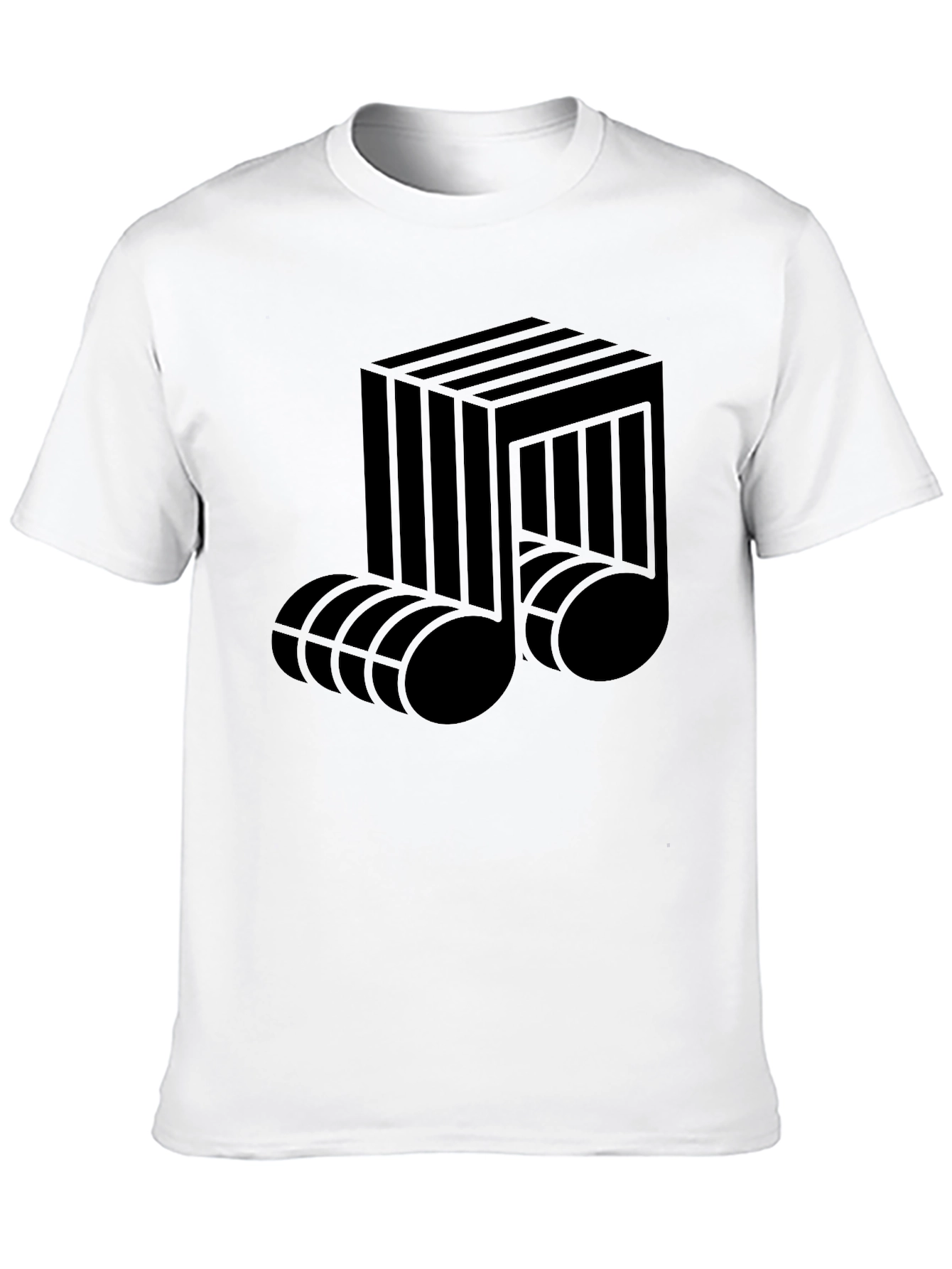 Abstract Musical Note Graphic Tee - Black