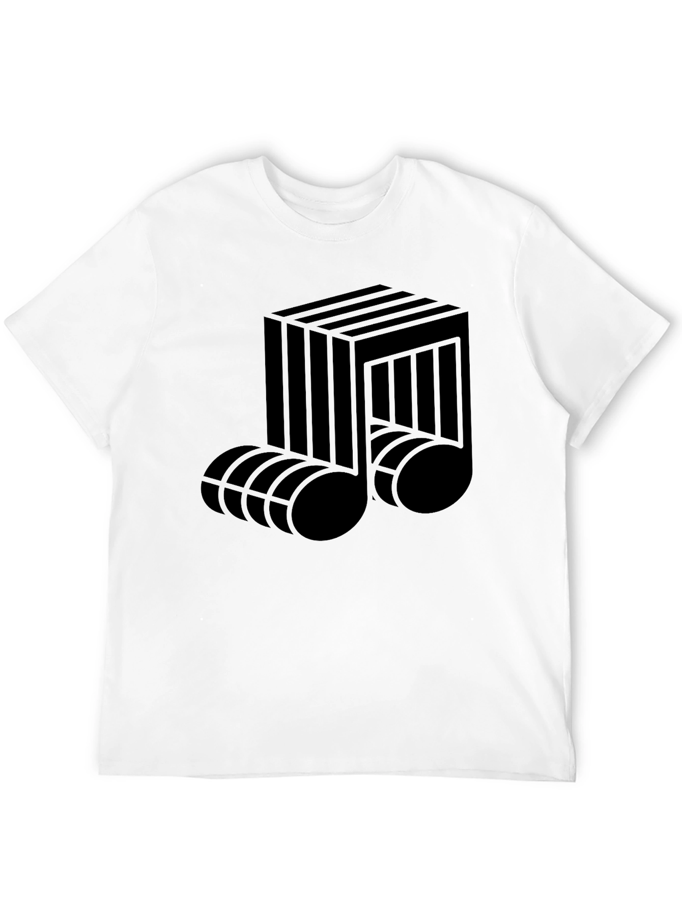 Abstract Musical Note Graphic Tee - Black
