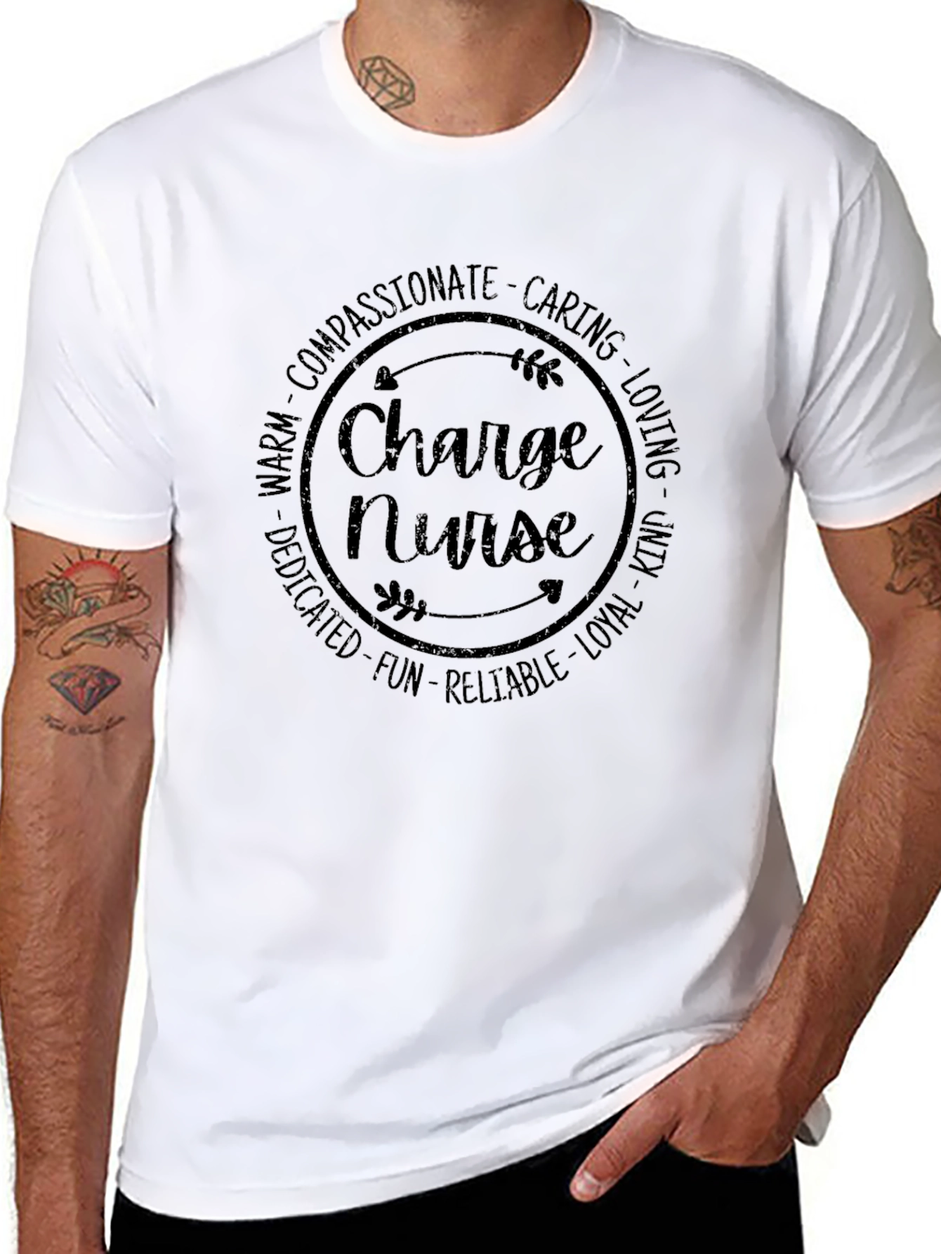 Charge Nurse T-Shirt - Caring Professional Tee