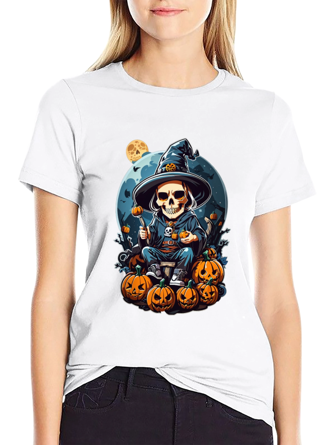 Halloween Skeleton Witch T-Shirt