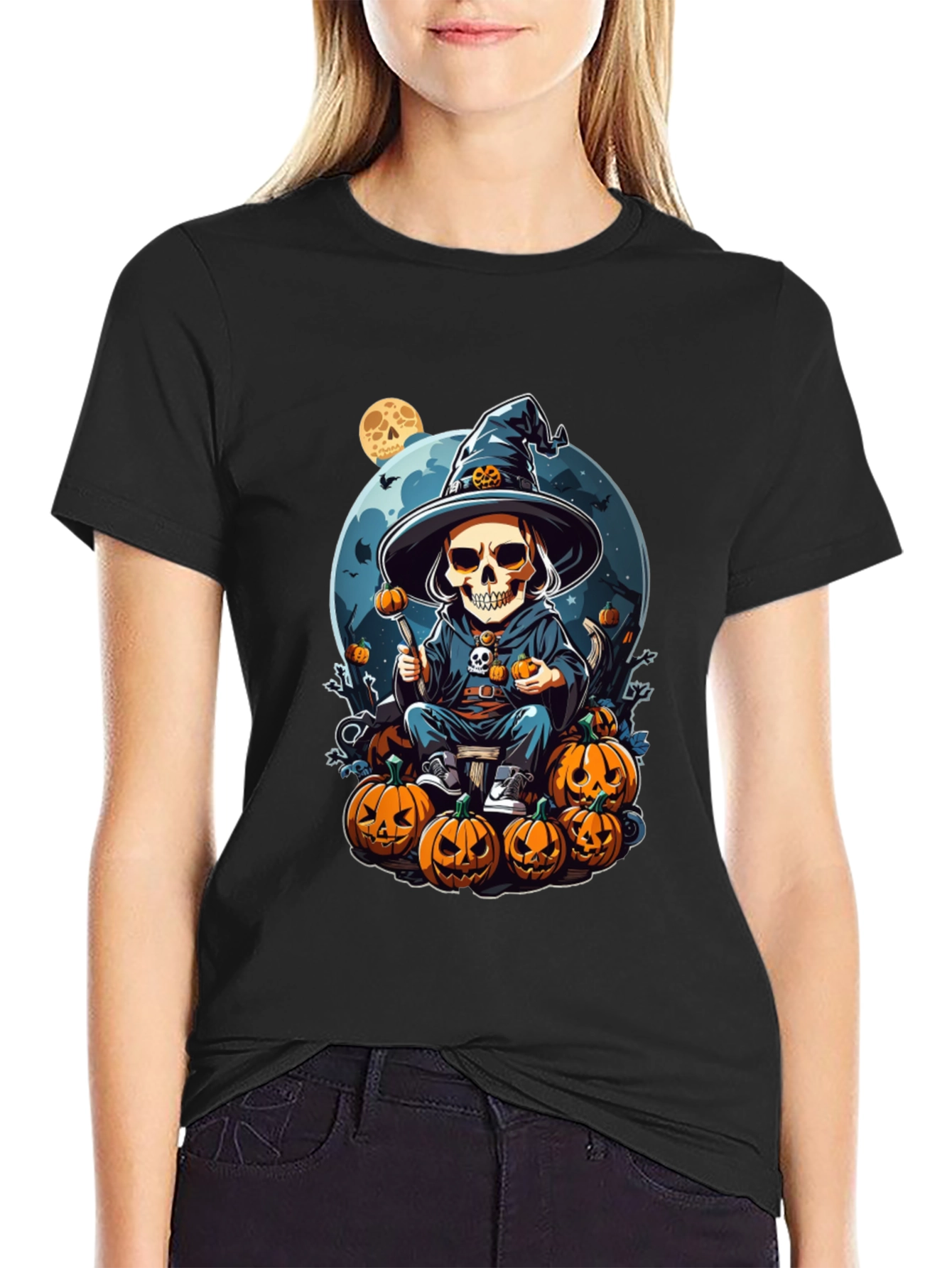 Halloween Skeleton Witch T-Shirt