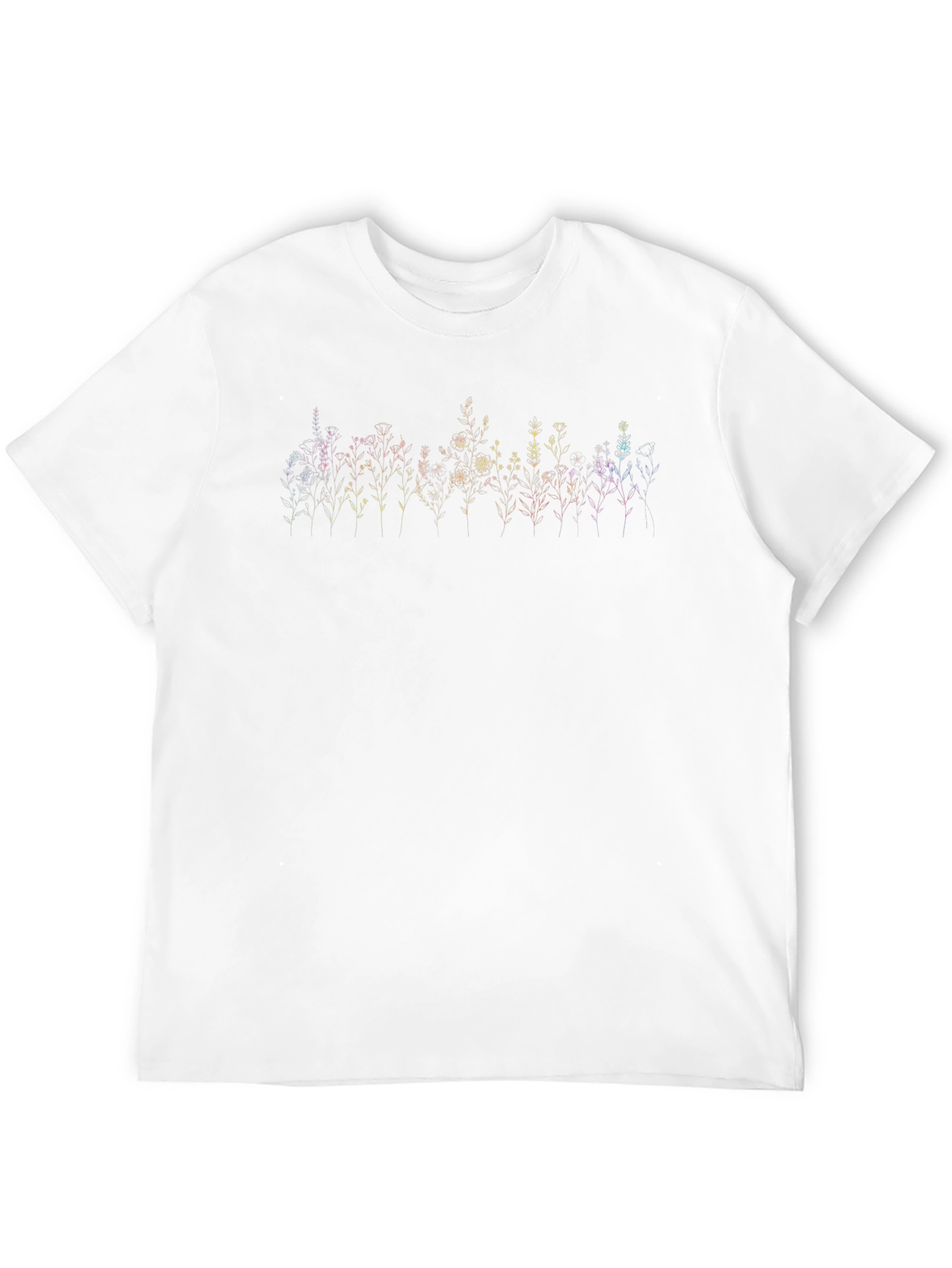 Floral Outline Graphic Black T-Shirt