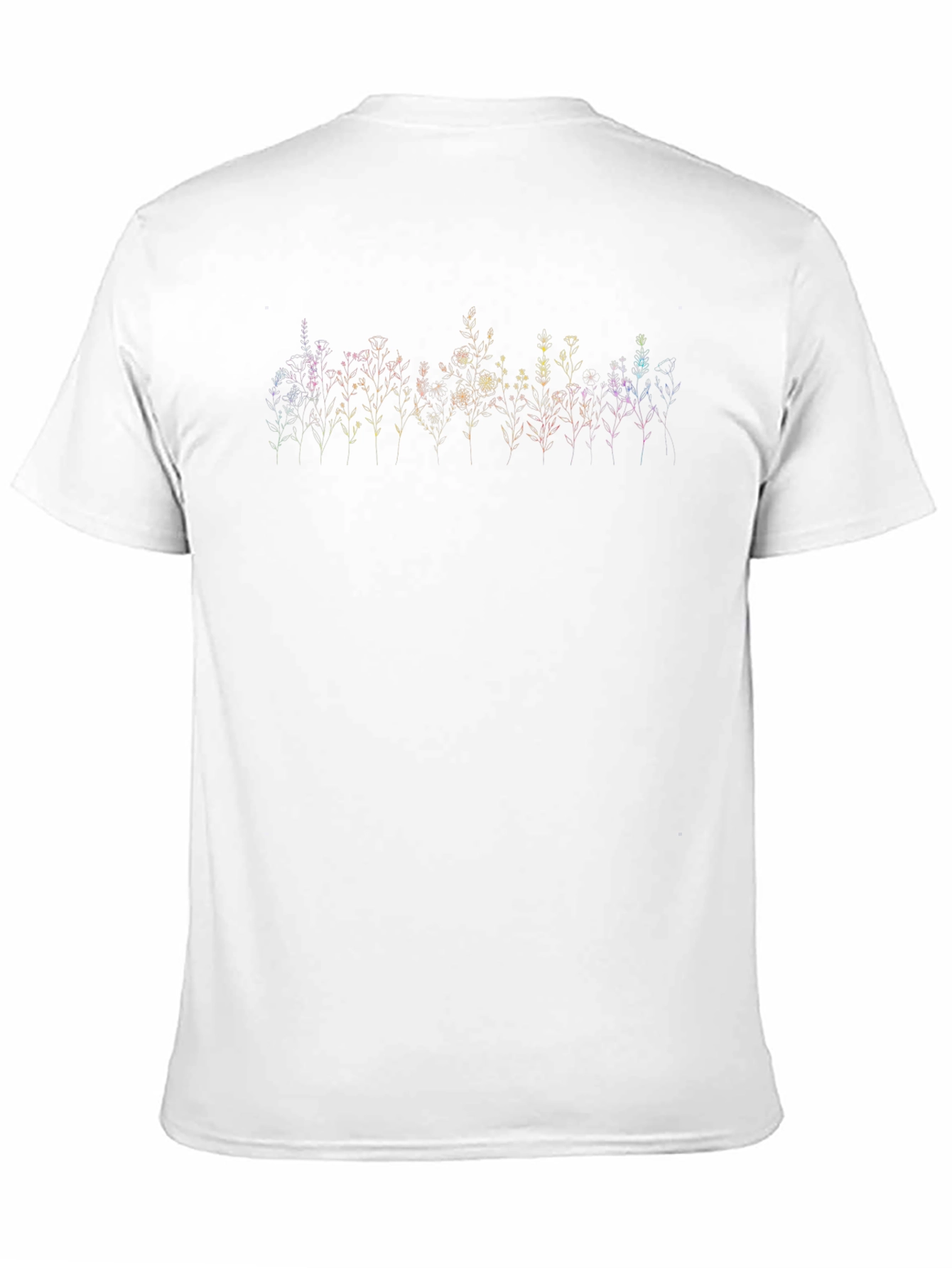Floral Outline Graphic Black T-Shirt