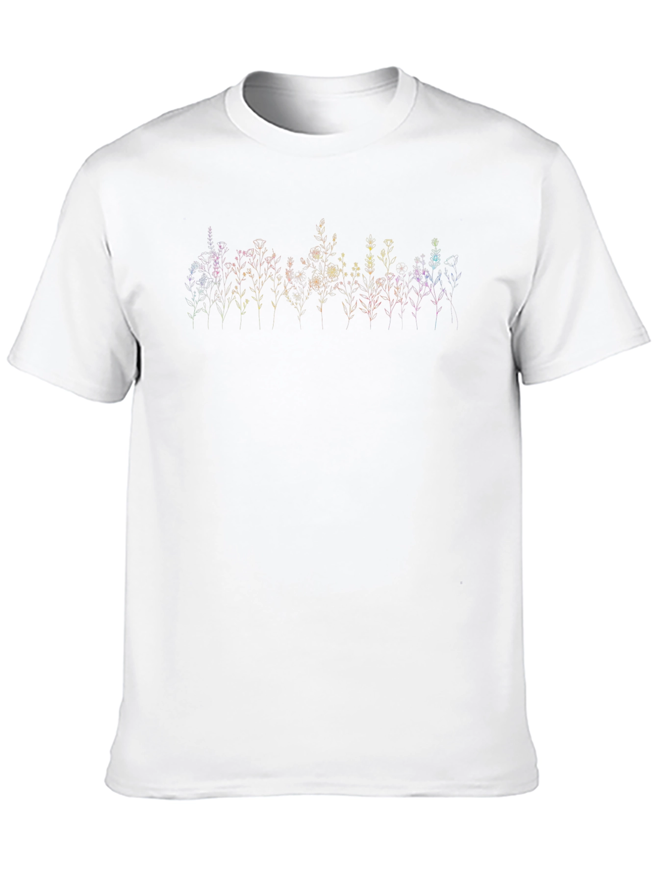 Floral Outline Graphic Black T-Shirt
