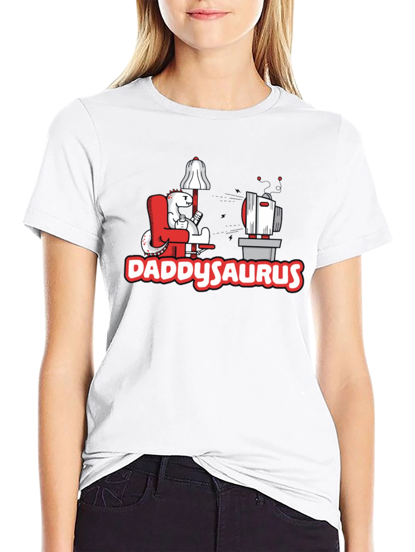 DaddySaurus T-Shirt - Gamer Dad Dinosaur Tee