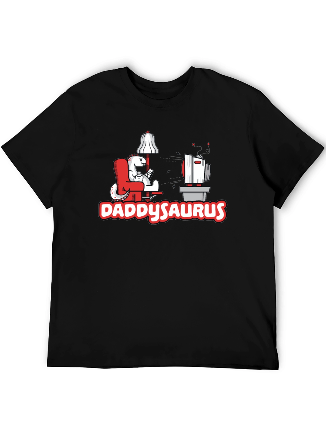 DaddySaurus T-Shirt - Gamer Dad Dinosaur Tee