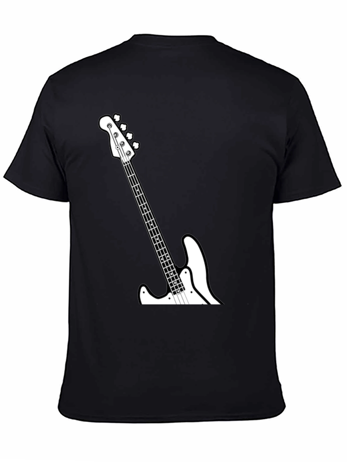 Cool Bass Guitar Graphic Tee - Black