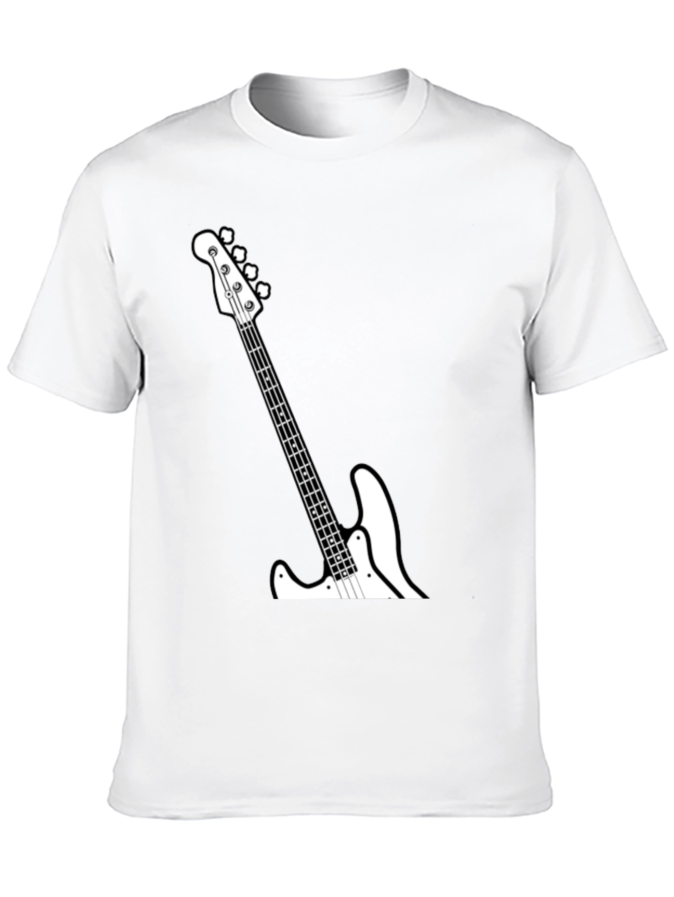 Cool Bass Guitar Graphic Tee - Black