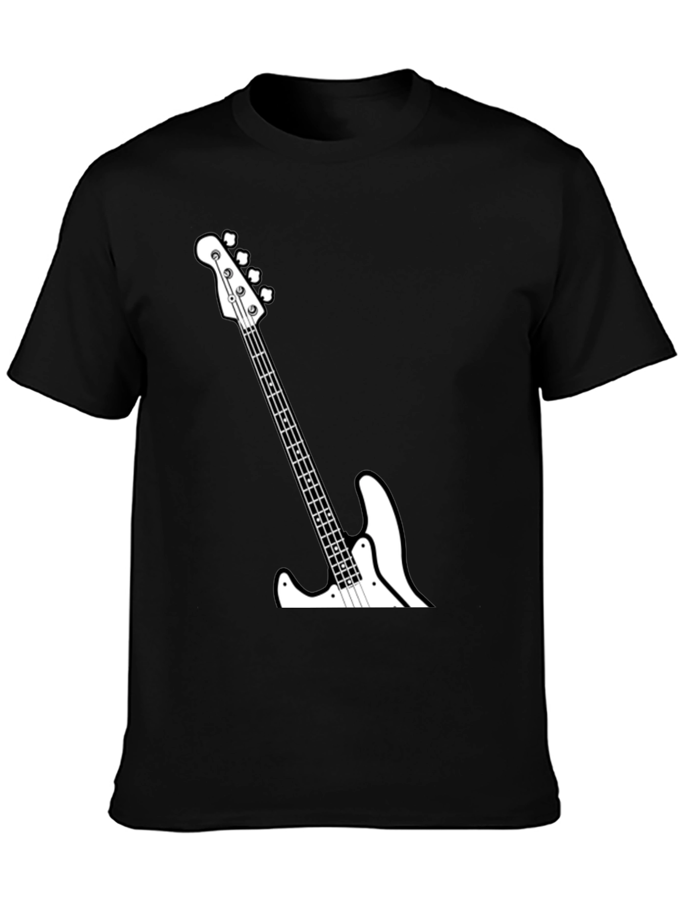 Cool Bass Guitar Graphic Tee - Black
