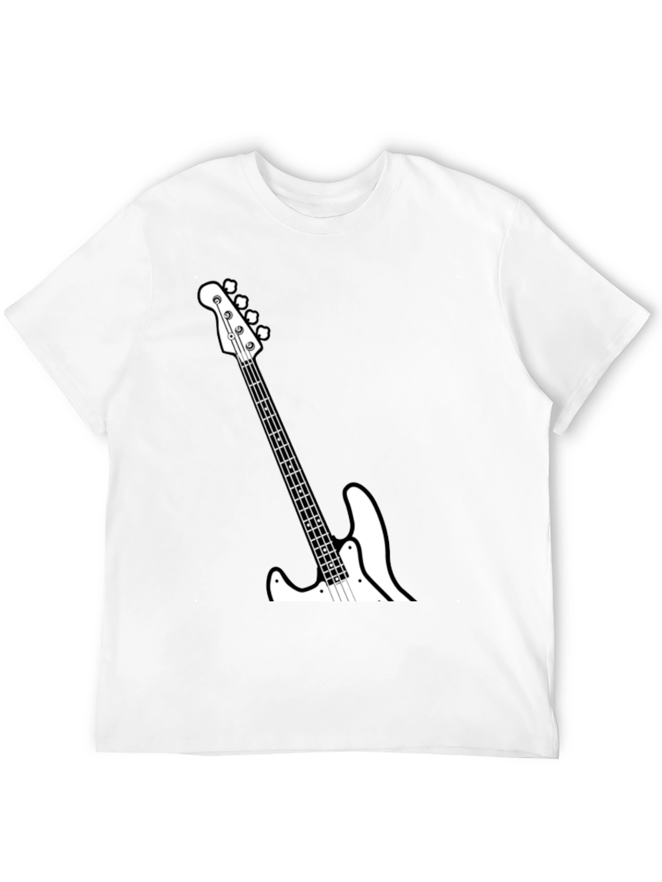 Cool Bass Guitar Graphic Tee - Black