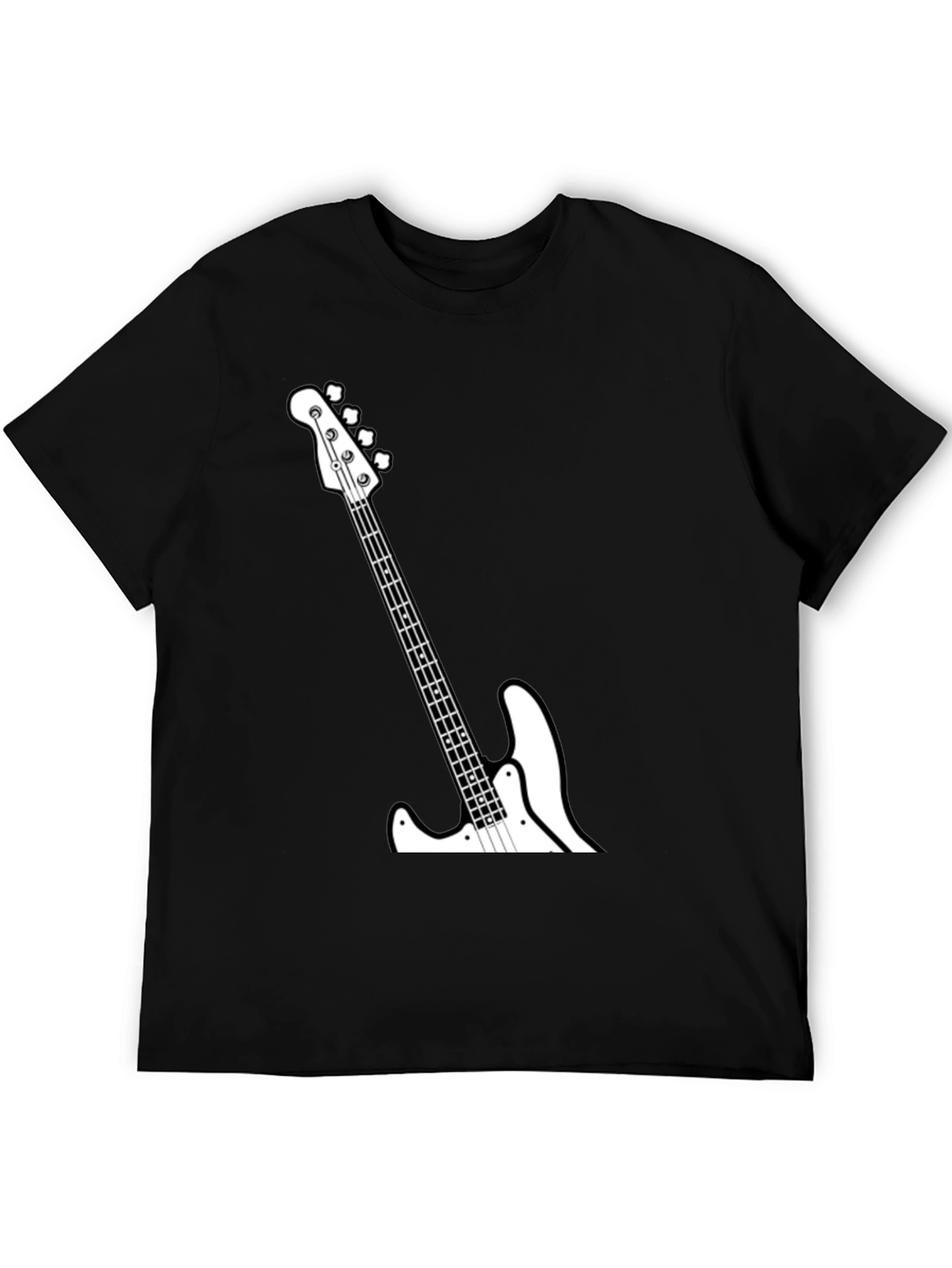 Cool Bass Guitar Graphic Tee - Black