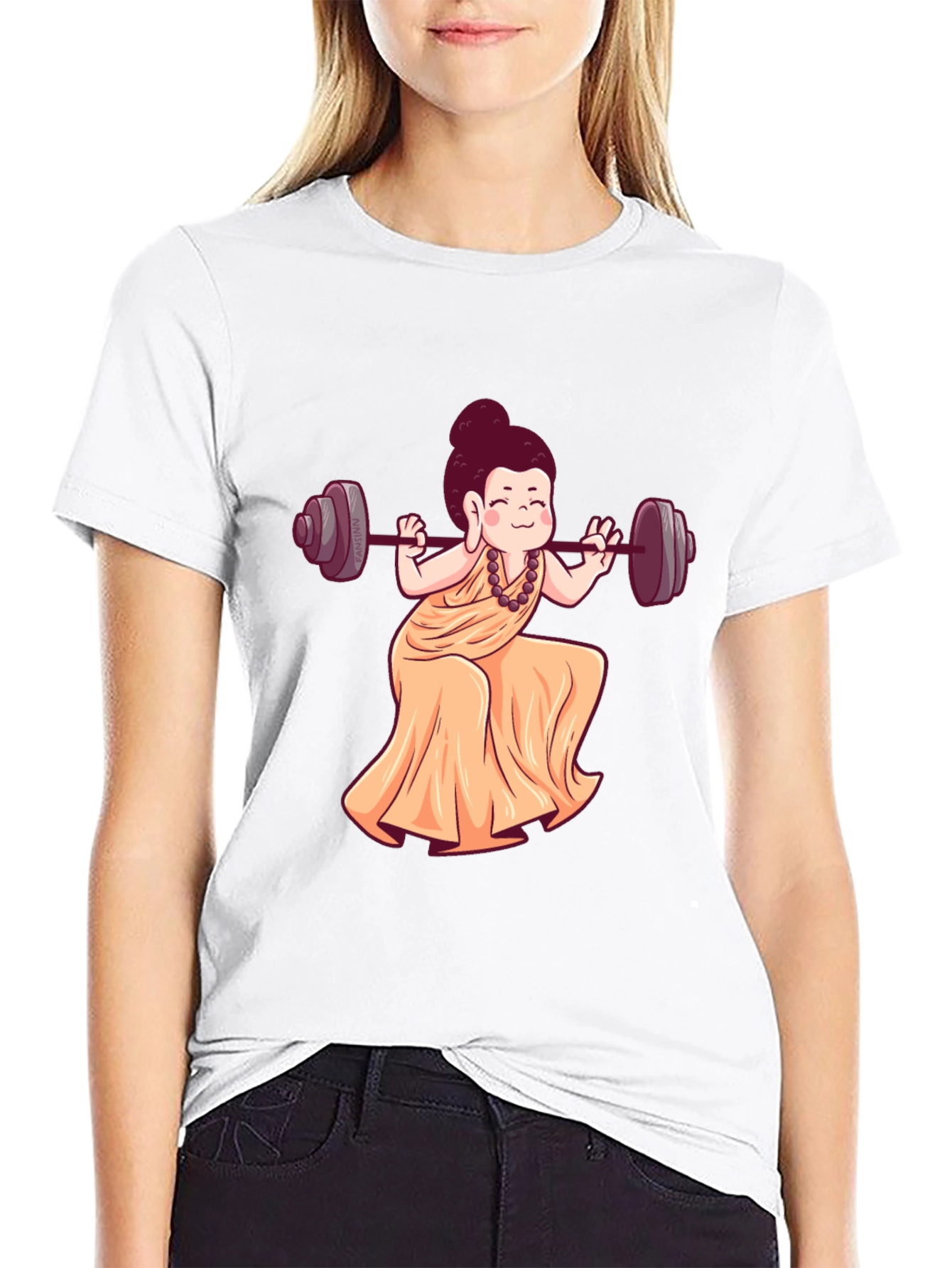 Buddha Barbell Black T-Shirt