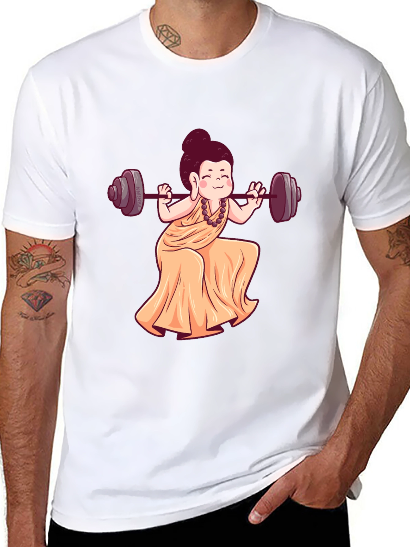 Buddha Barbell Black T-Shirt