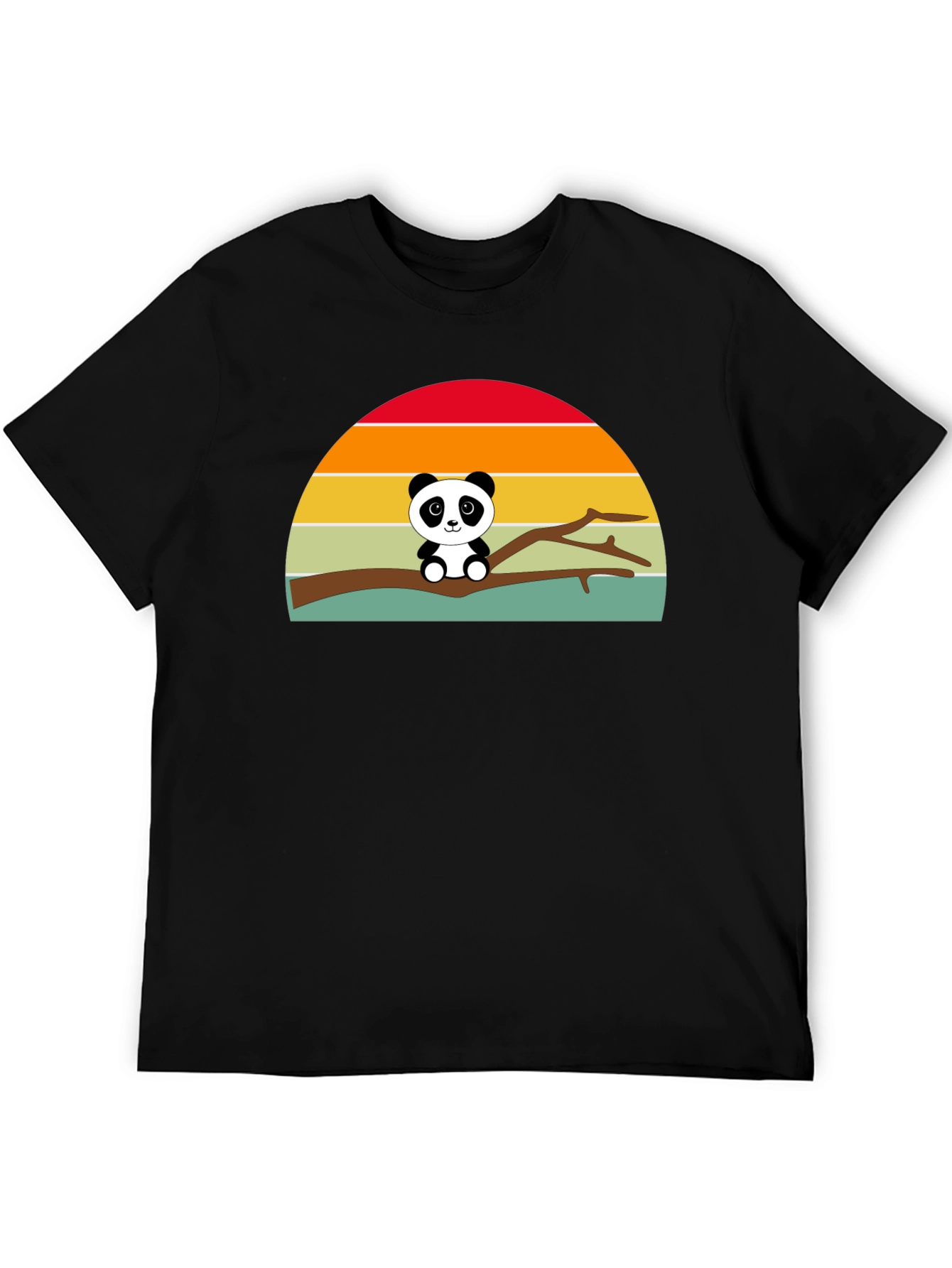 Panda Sunset Graphic Tee - Soft Cotton Blend