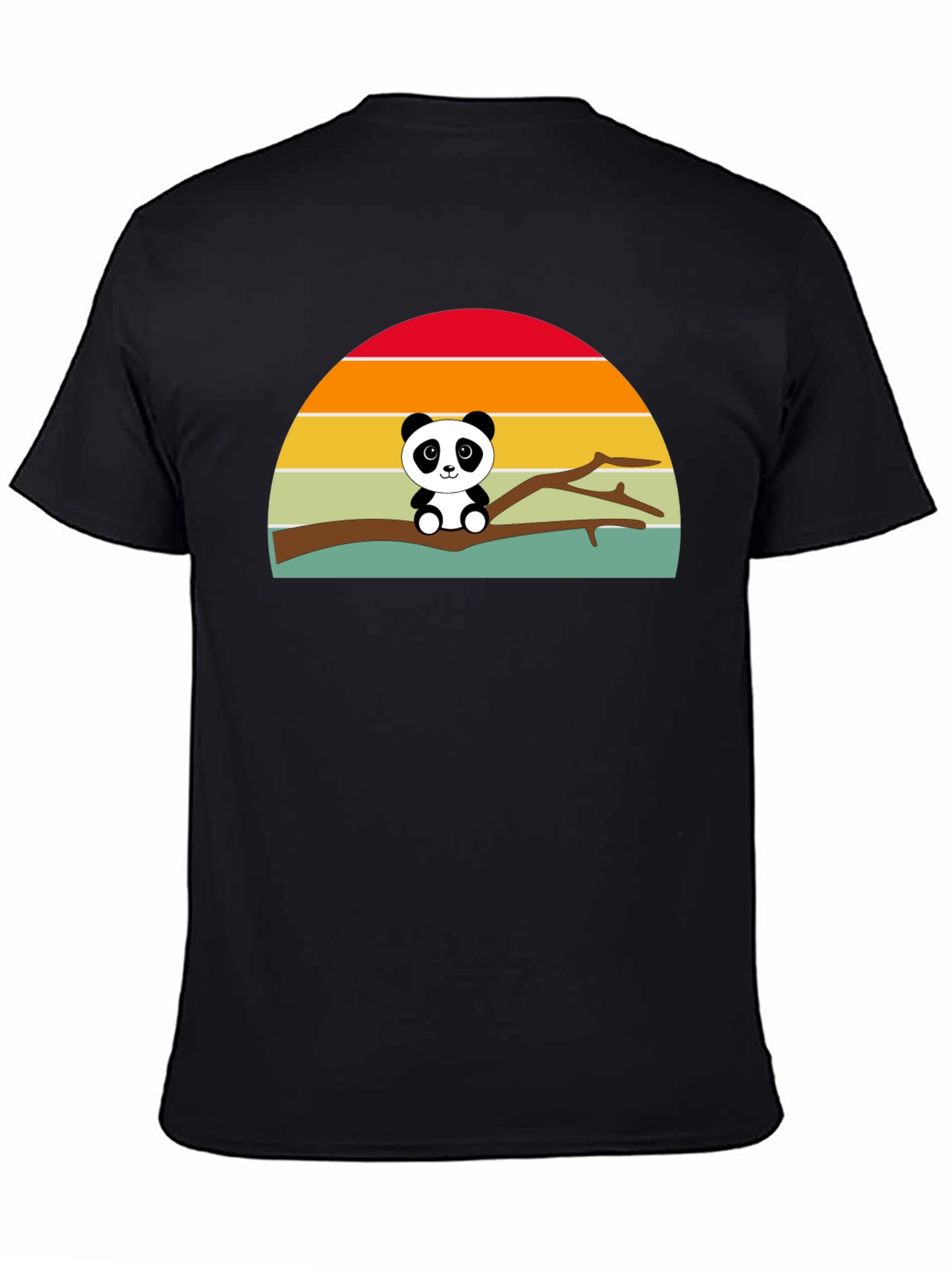 Panda Sunset Graphic Tee - Soft Cotton Blend