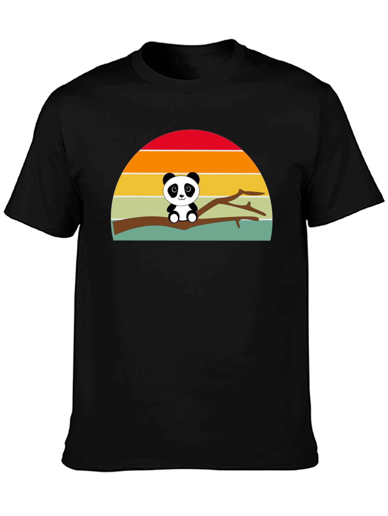 Panda Sunset Graphic Tee - Soft Cotton Blend