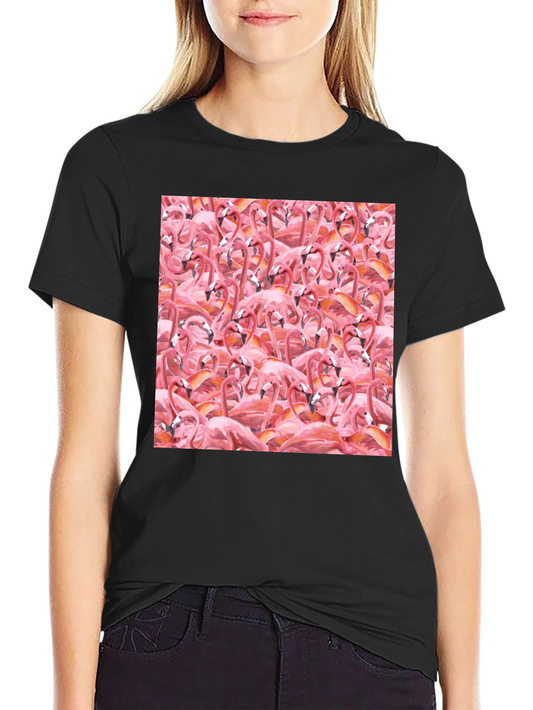 Flamingo Frenzy Tee - All-Over Print Graphic T-Shirt