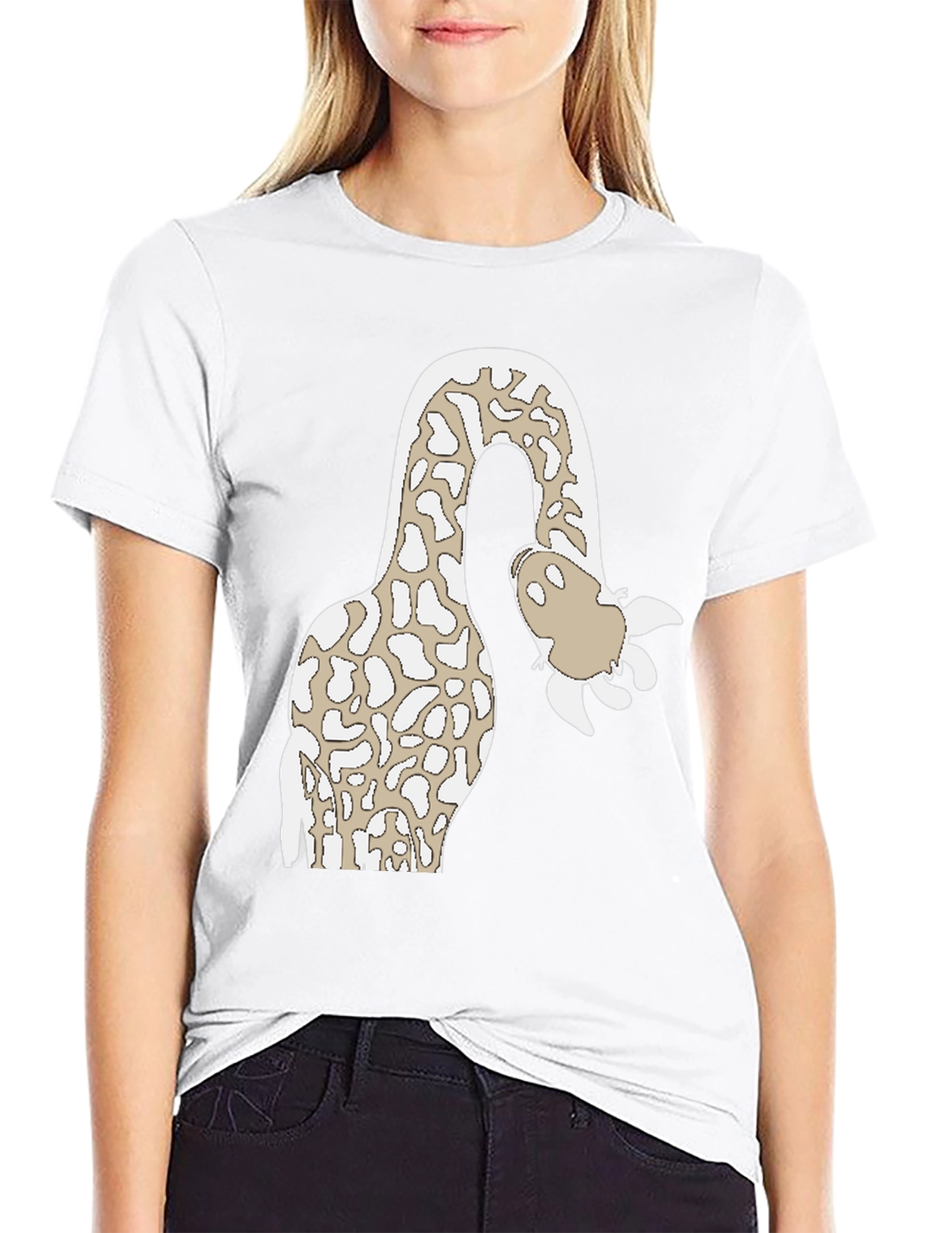 Giraffe Cartoon Graphic Tee - Quirky Animal Design