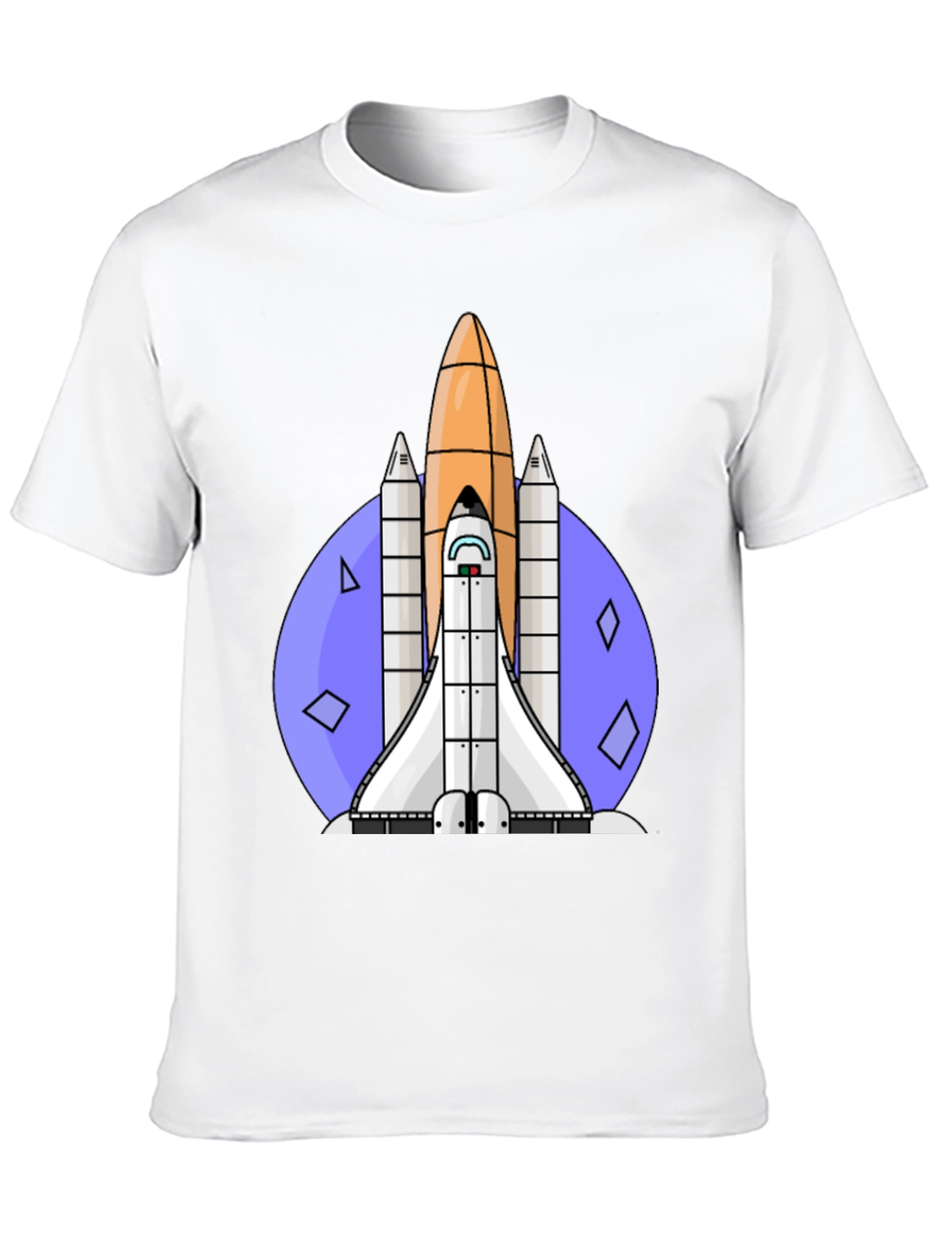 Retro Space Shuttle Graphic Tee - Black Cotton Blend