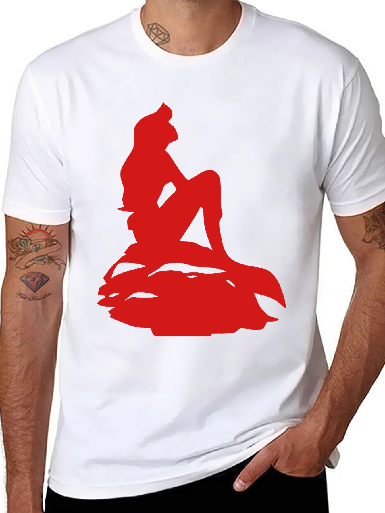 Ariel Silhouette Graphic Tee - Black Cotton Blend